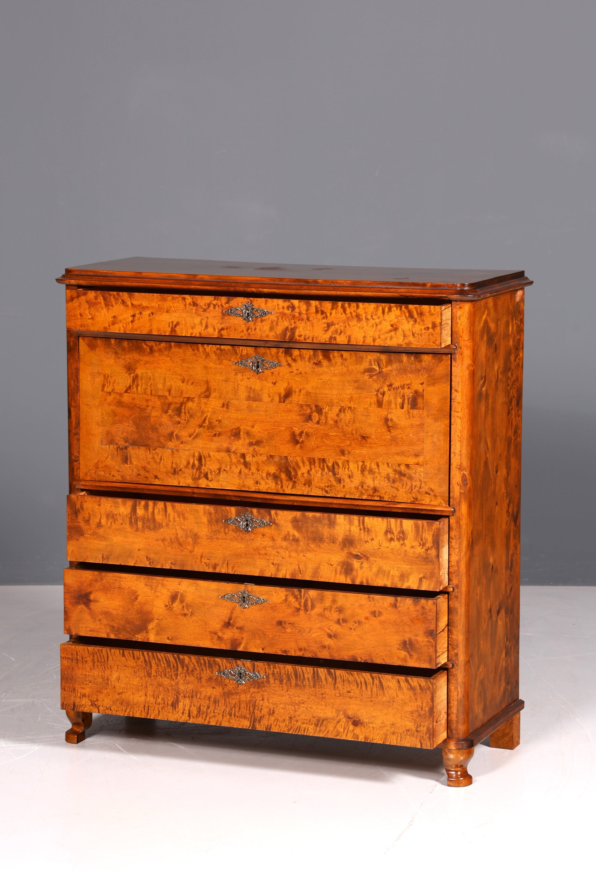 F878 Finish cm Wunderschöner Gründerzeit Sekretär Kommode Jugendstil Schubladenkommode Antik Vertiko