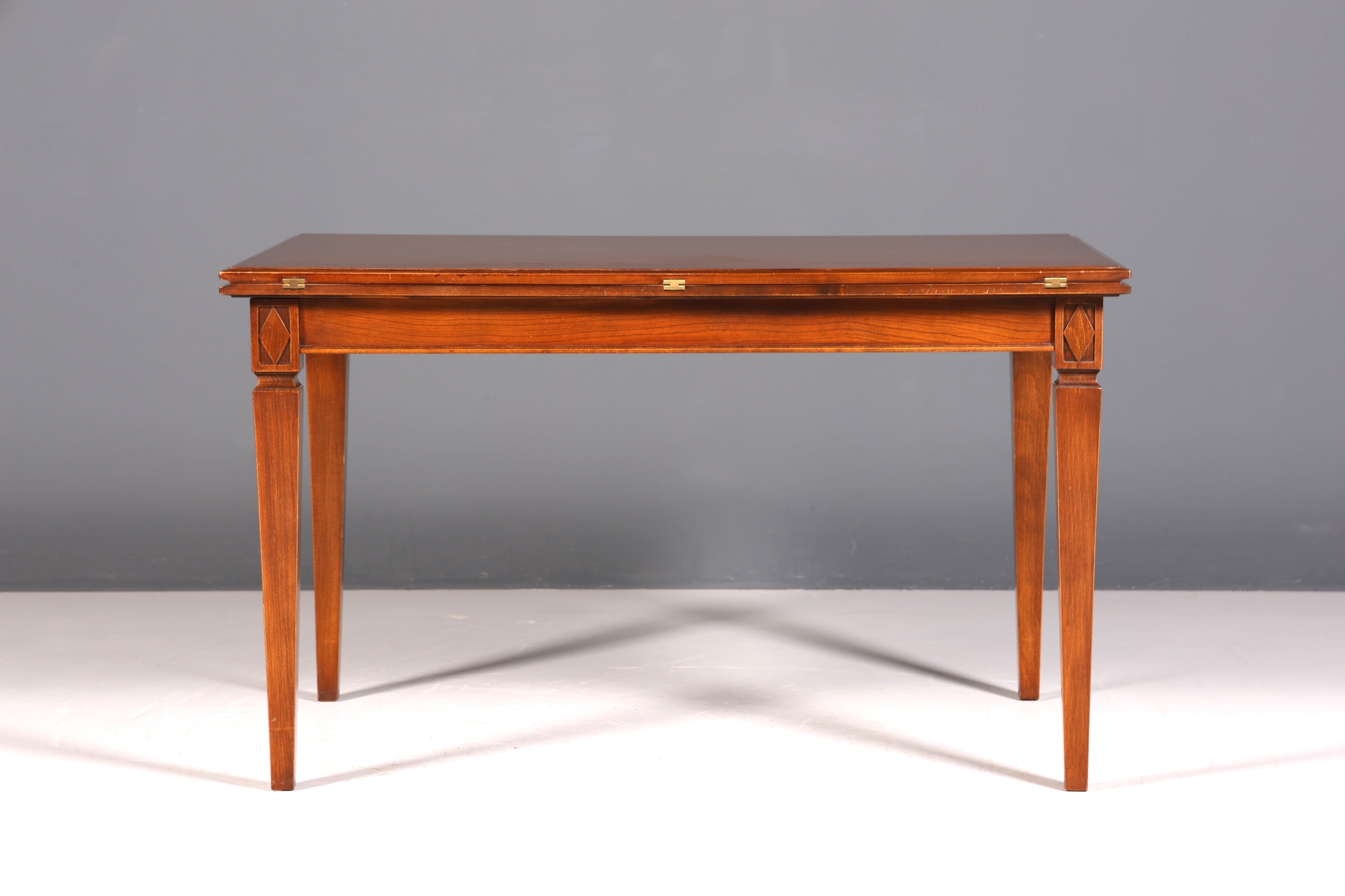 F863 Finish cm SELVA Wunderschöner Englischer Tisch ausziehbarer Esstisch Antik Stil 60s Küchentisch Eibe