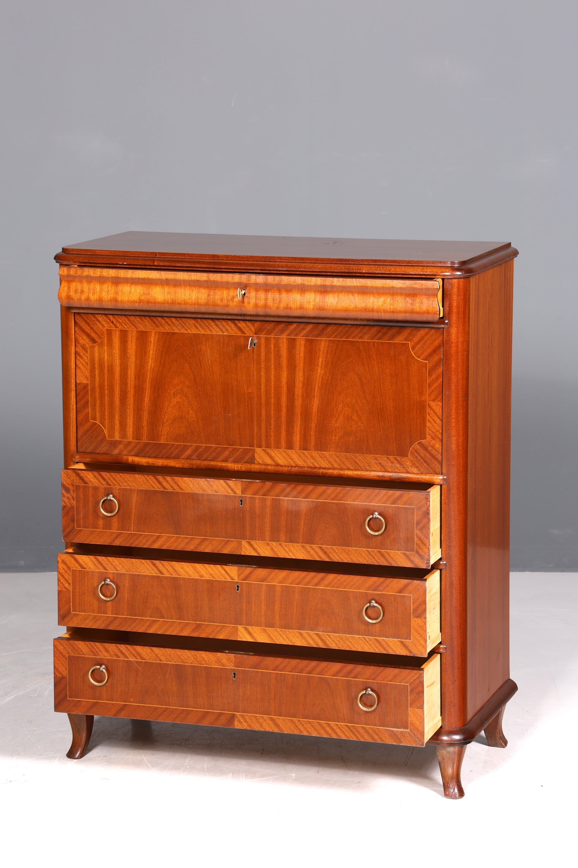 Wunderschöner Sekretär im Antik Stil Büro Kommode Art Deco Stil 50s Vertiko Schreibkommode Kommode