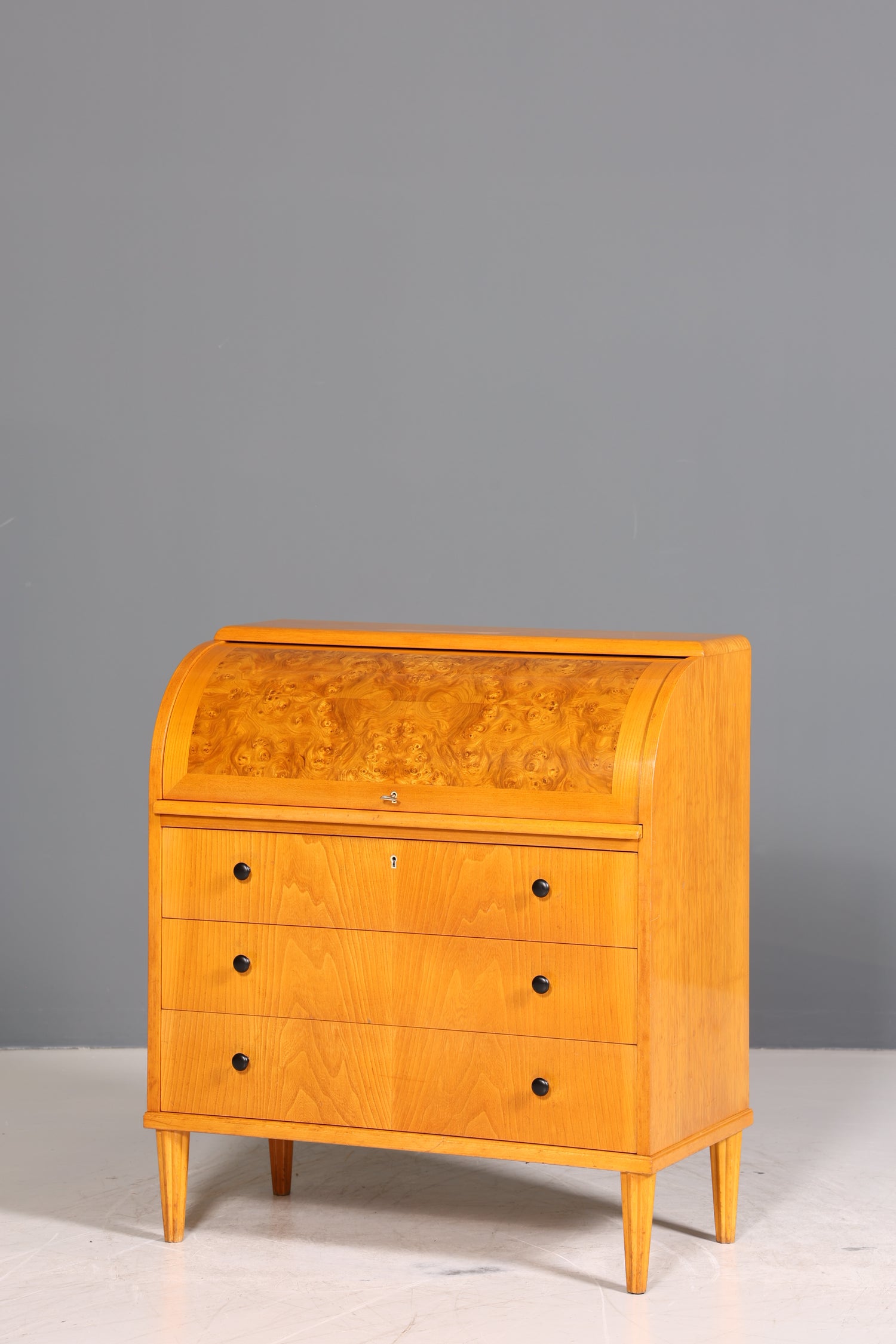 Traumhafter Mid Century Rollladen Sekretär echt Holz Büro Schrank Vintage Schreibkommode