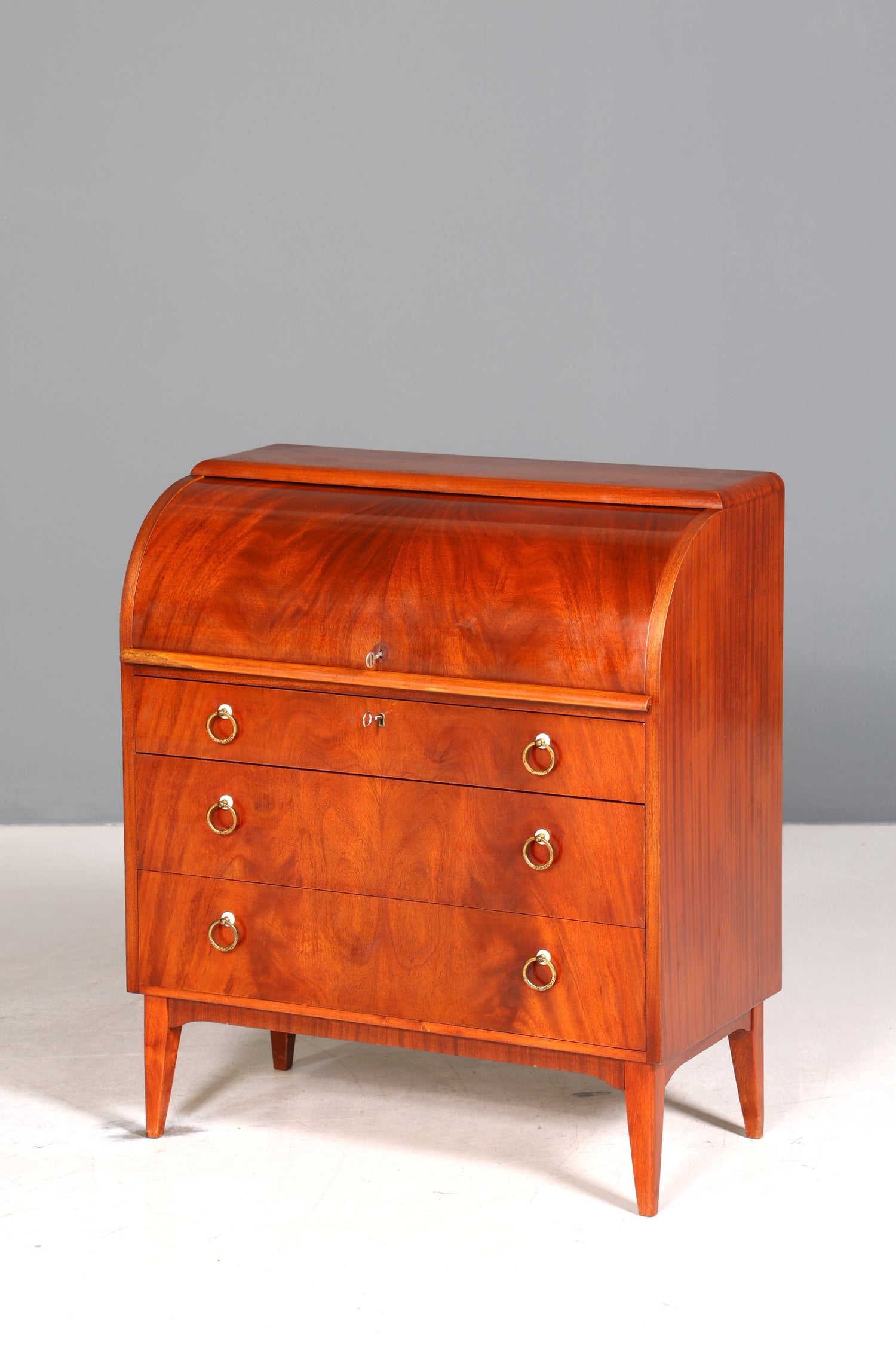 Traumhafter Mid Century Rollladen Sekretär echt Holz Büro Schrank Vintage Schreibkommode