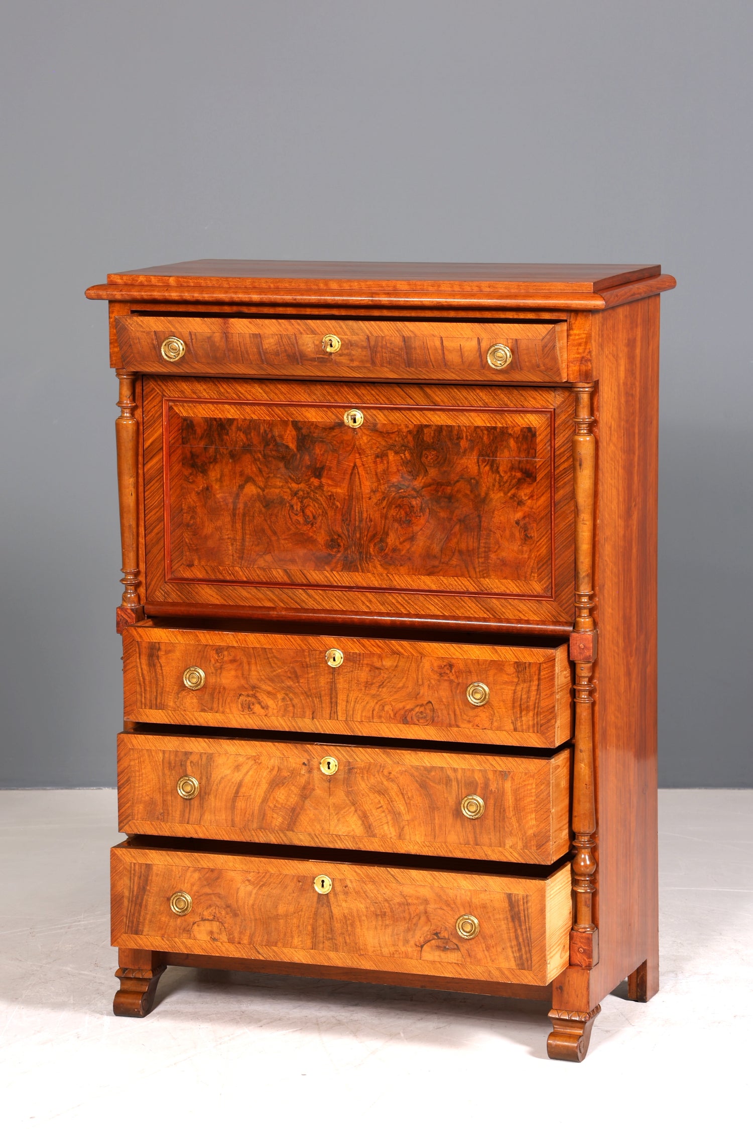 Edler Gründerzeit Sekretär Vertiko Highboard Jugendstil Kommode Schrank um 1880