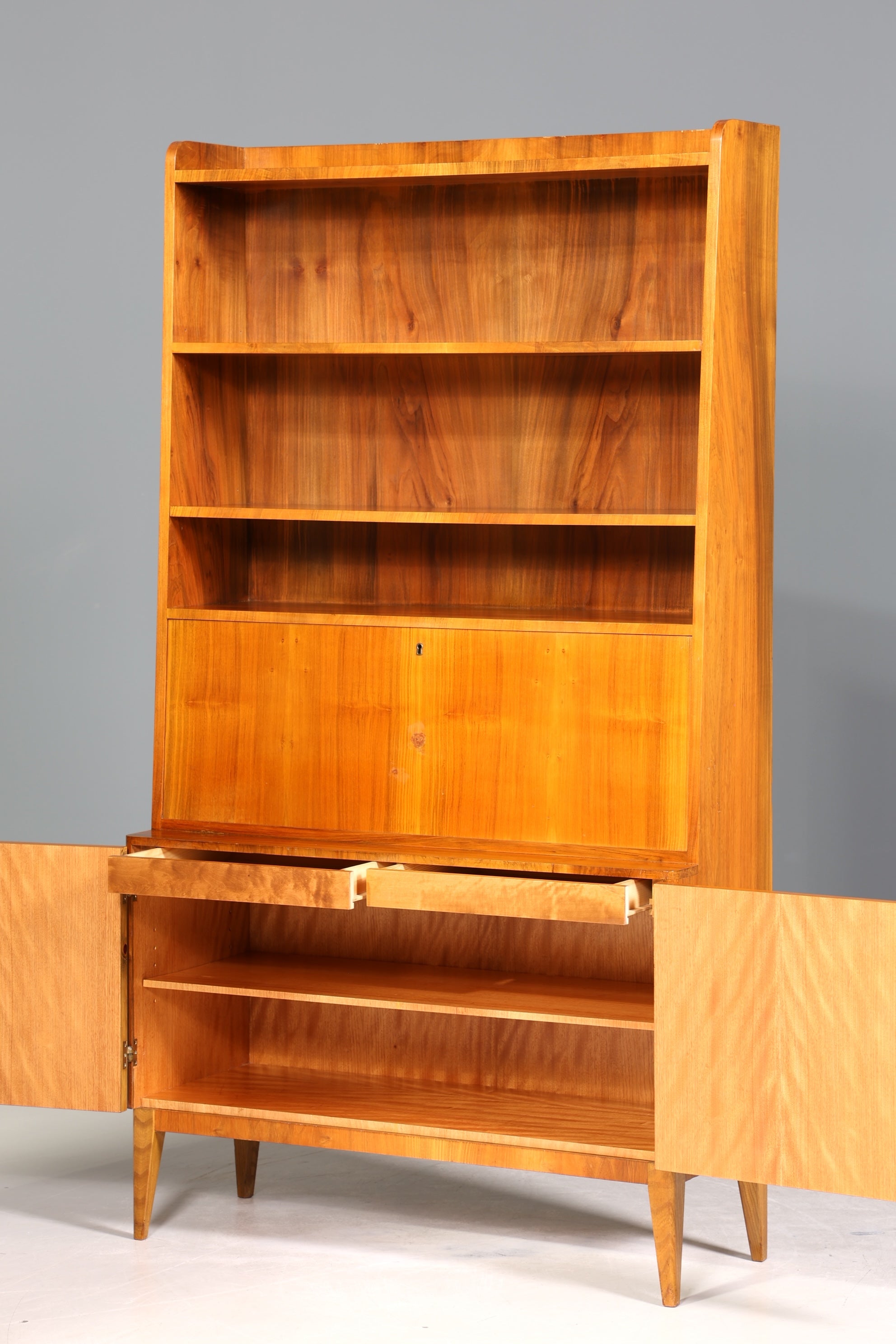 Wunderschöner Mid Century Schrank Sekretär Vintage Bücherregal Retro Highboard Regal 60s