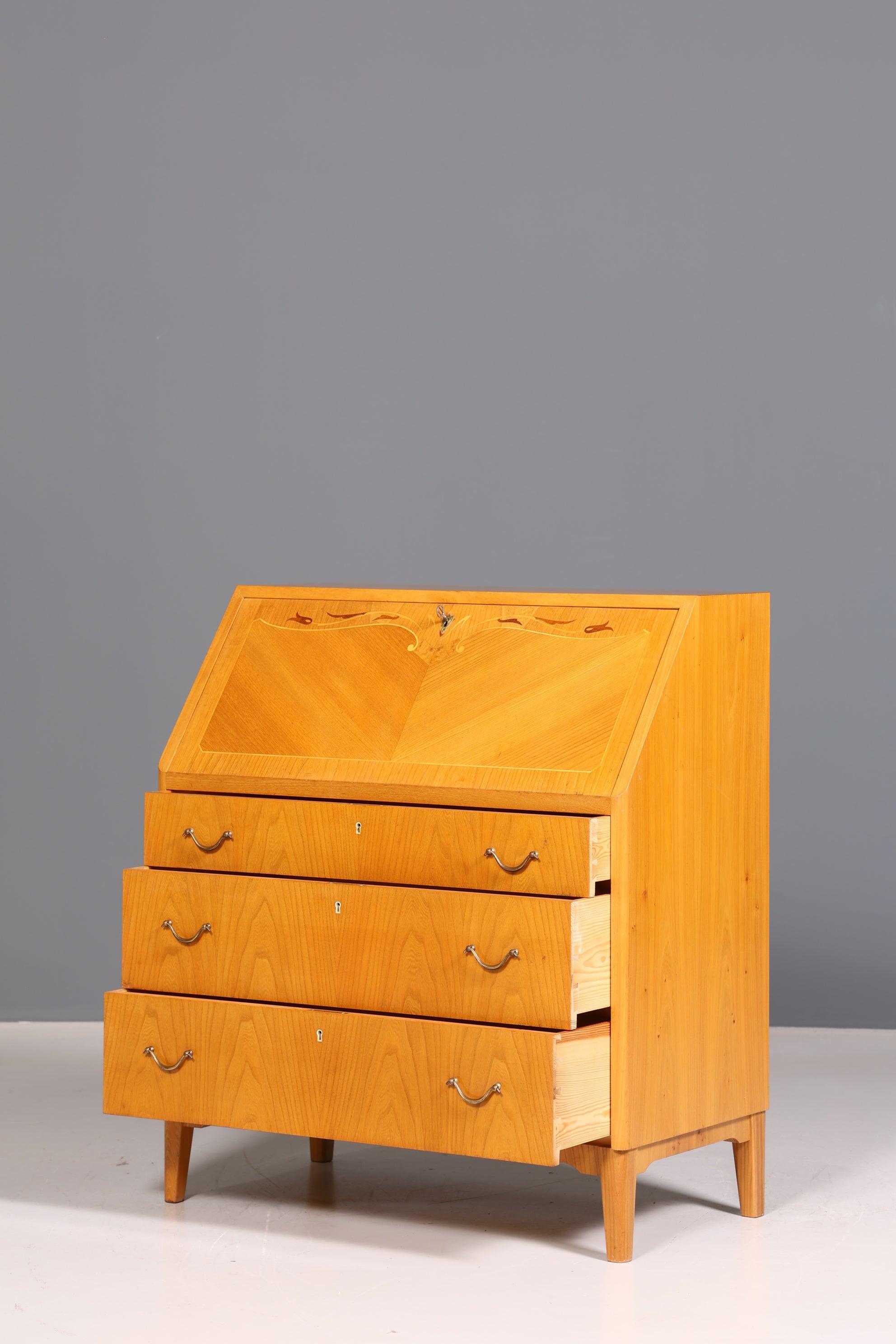 Stilvoller Mid Century Sekretär echt Holz "Made in Denmark" Büro Schrank Schreibkommode 60er Jahre