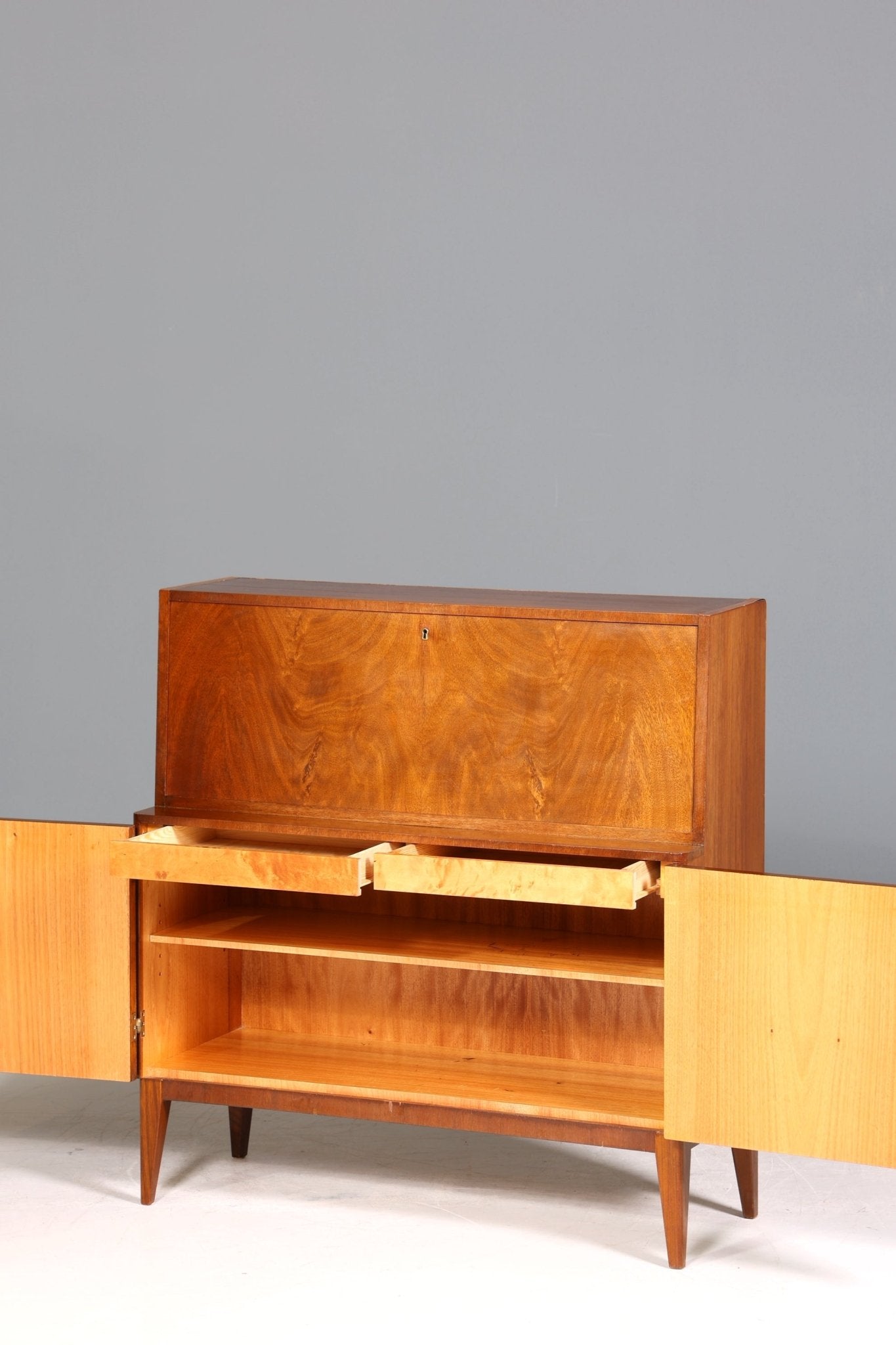 Traumhafter Mid Century Schrank Retro Bücherregal Vintage Barschrank Regal Sekretär 60er Jahre