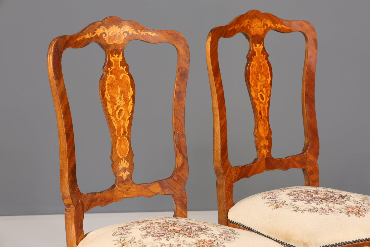 4x Wunderschöne Chippendale Stühle Barock Stil Polster Stuhl Set Gobelin Küchenstuhl Set