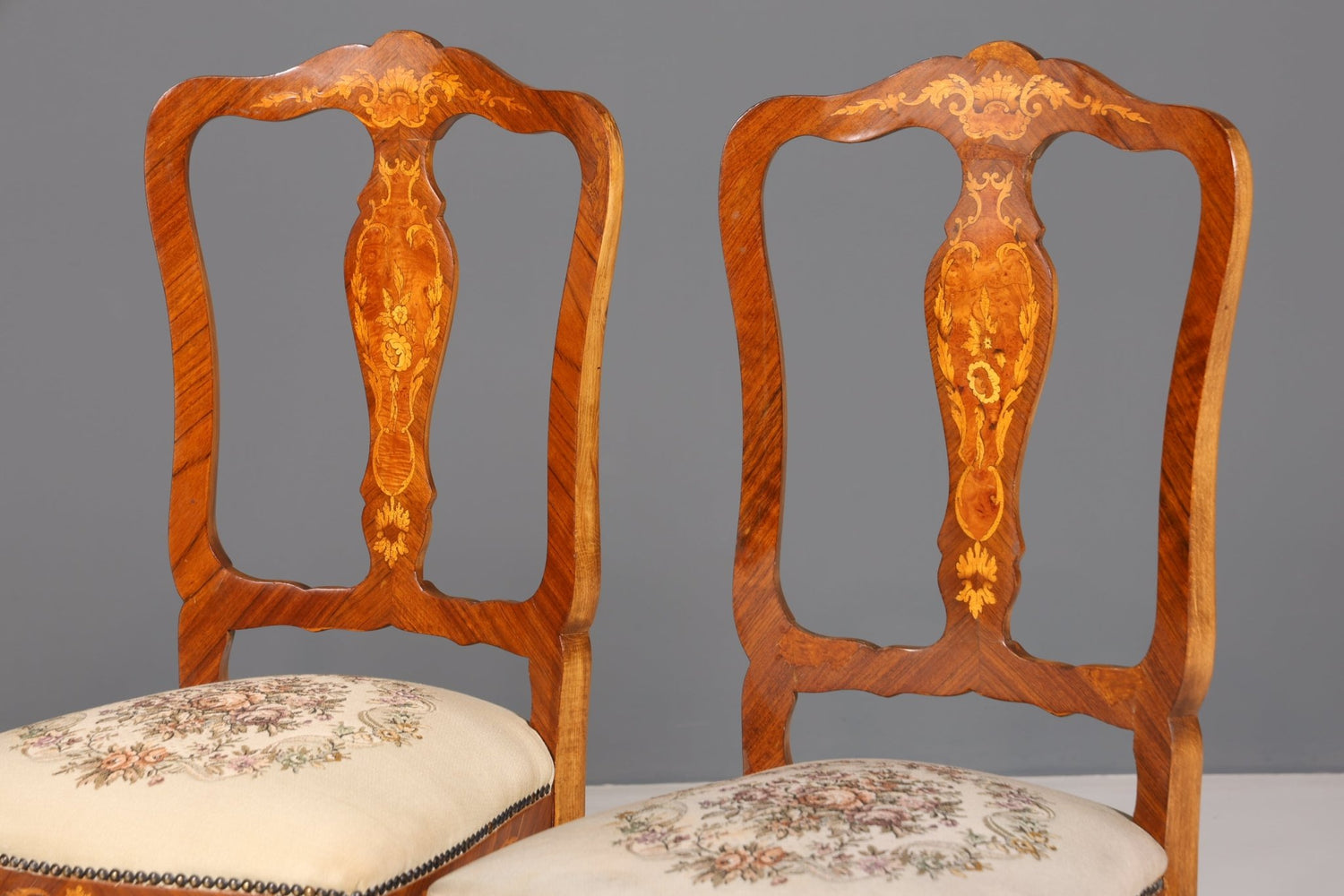 4x Wunderschöne Chippendale Stühle Barock Stil Polster Stuhl Set Gobelin Küchenstuhl Set