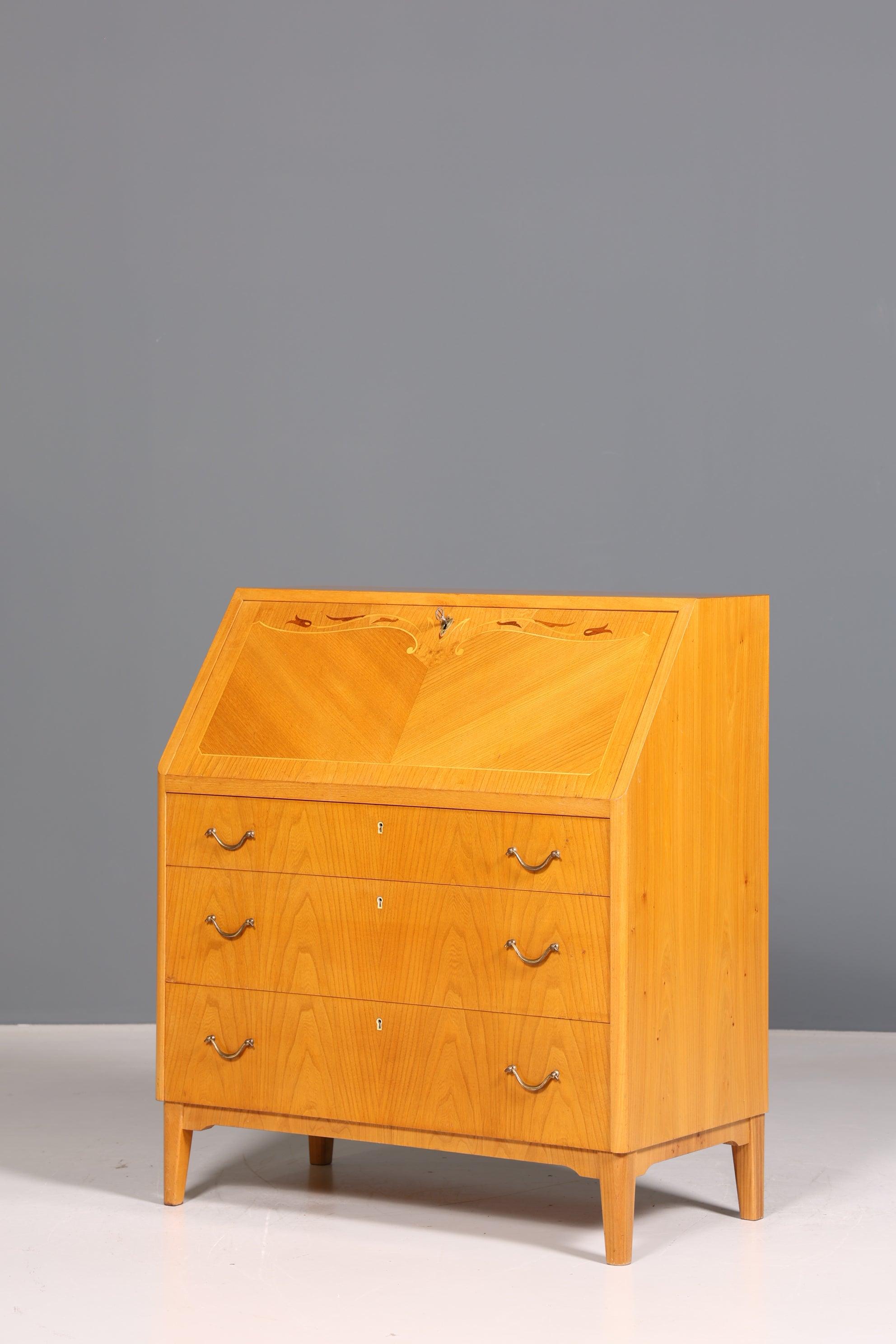 Stilvoller Mid Century Sekretär echt Holz "Made in Denmark" Büro Schrank Schreibkommode 60er Jahre