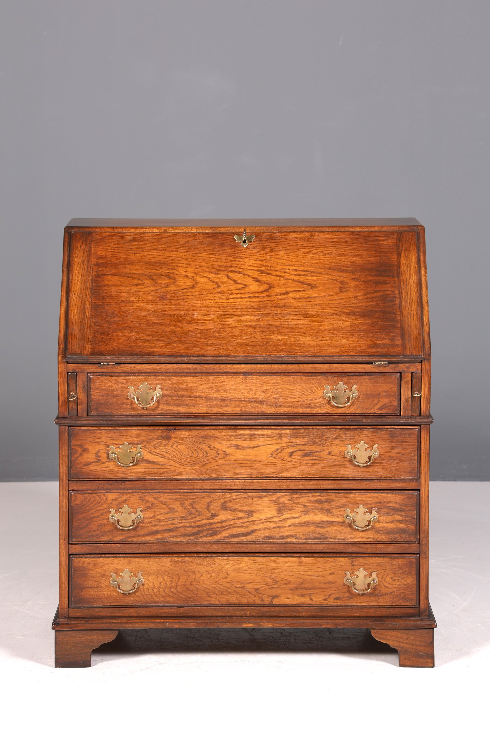 Edler Englischer Sekretär Eiche Holz Reprodux Bürotisch Bevan Funnell Office Table Schreibkommode