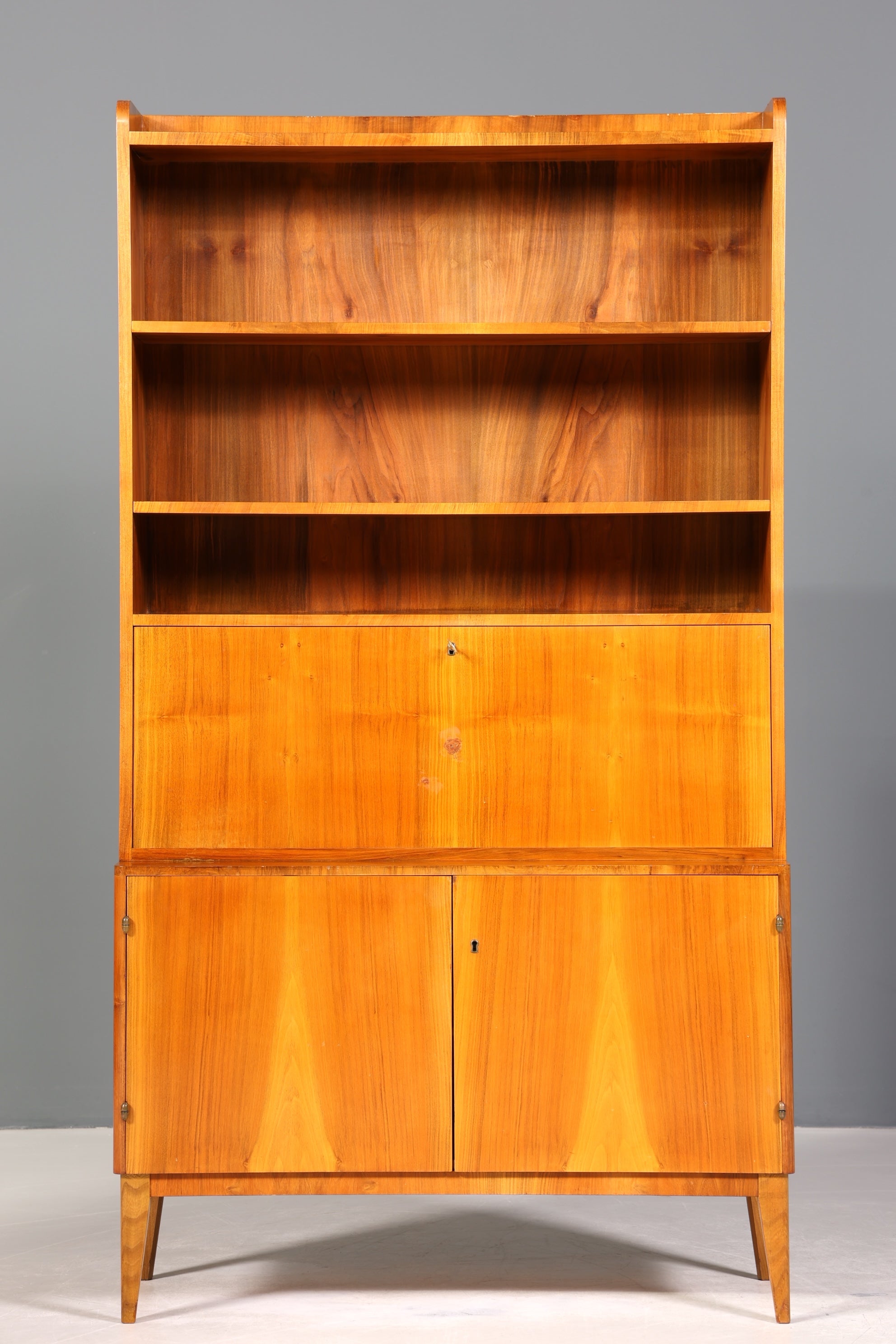 Wunderschöner Mid Century Schrank Sekretär Vintage Bücherregal Retro Highboard Regal 60s