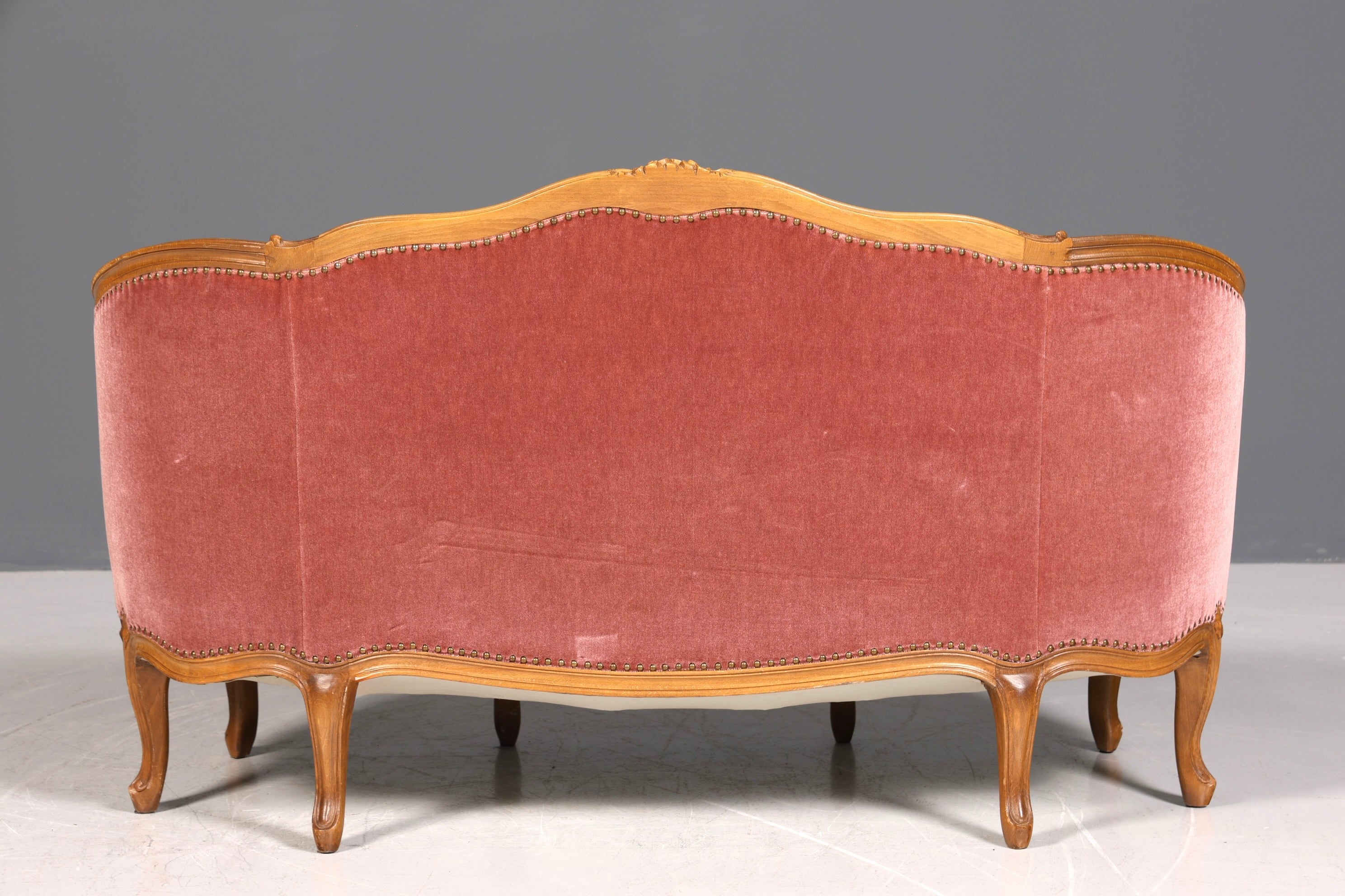 Wunderschönes Chippendale Sofa Barock Stil Couch Samt Stoff 2 Sitzer Canapé