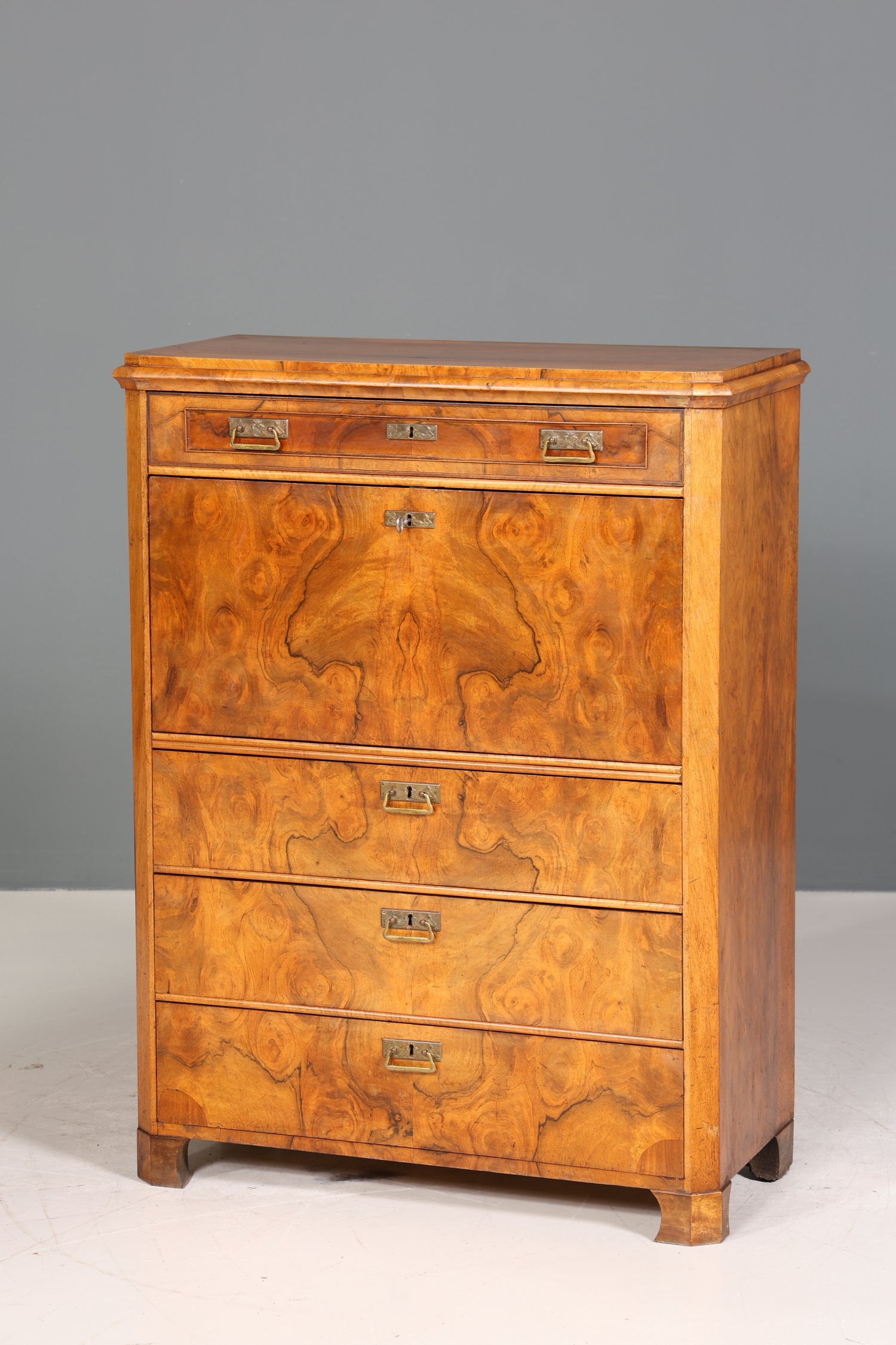 Stilvoller Gründerzeit Sekretär Vertiko Highboard Louis Philippe Vertiko Kommode um 1880