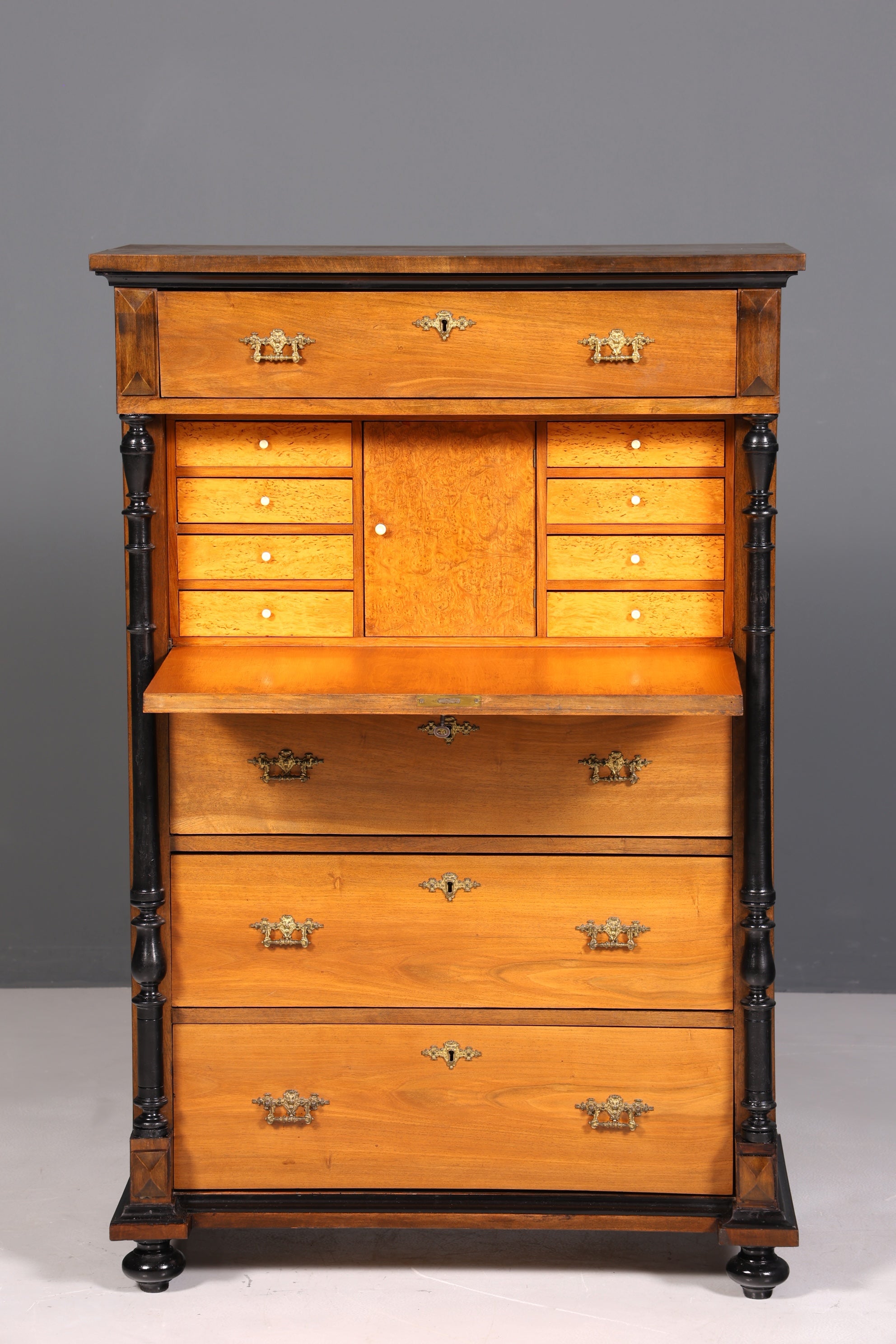 Traumhafter Gründerzeit Sekretär Vertiko Highboard Louis Philippe Kommode um 1880