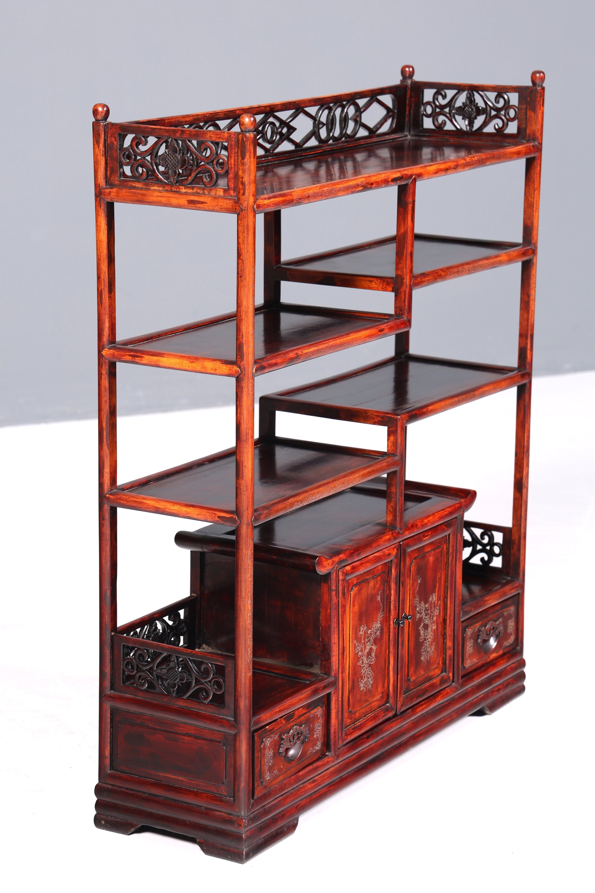 Wunderschönes kunstvolles Chinesisches Regal China Bücherregal Etagere Asia Buchablage