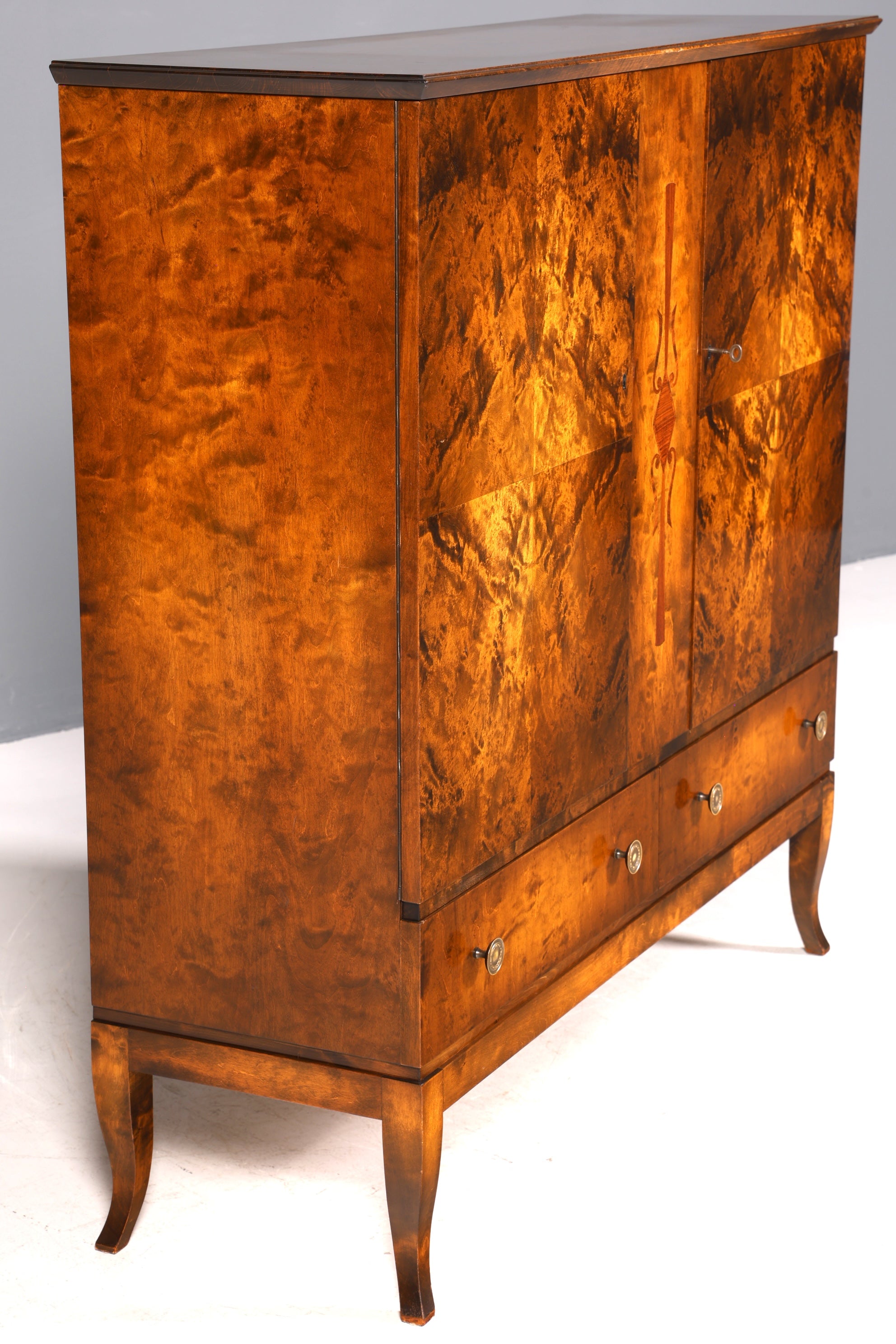 Wunderschömer Chippendale Schrank Barock Stil Vertiko Highboard Antik 50s 60s Kommode