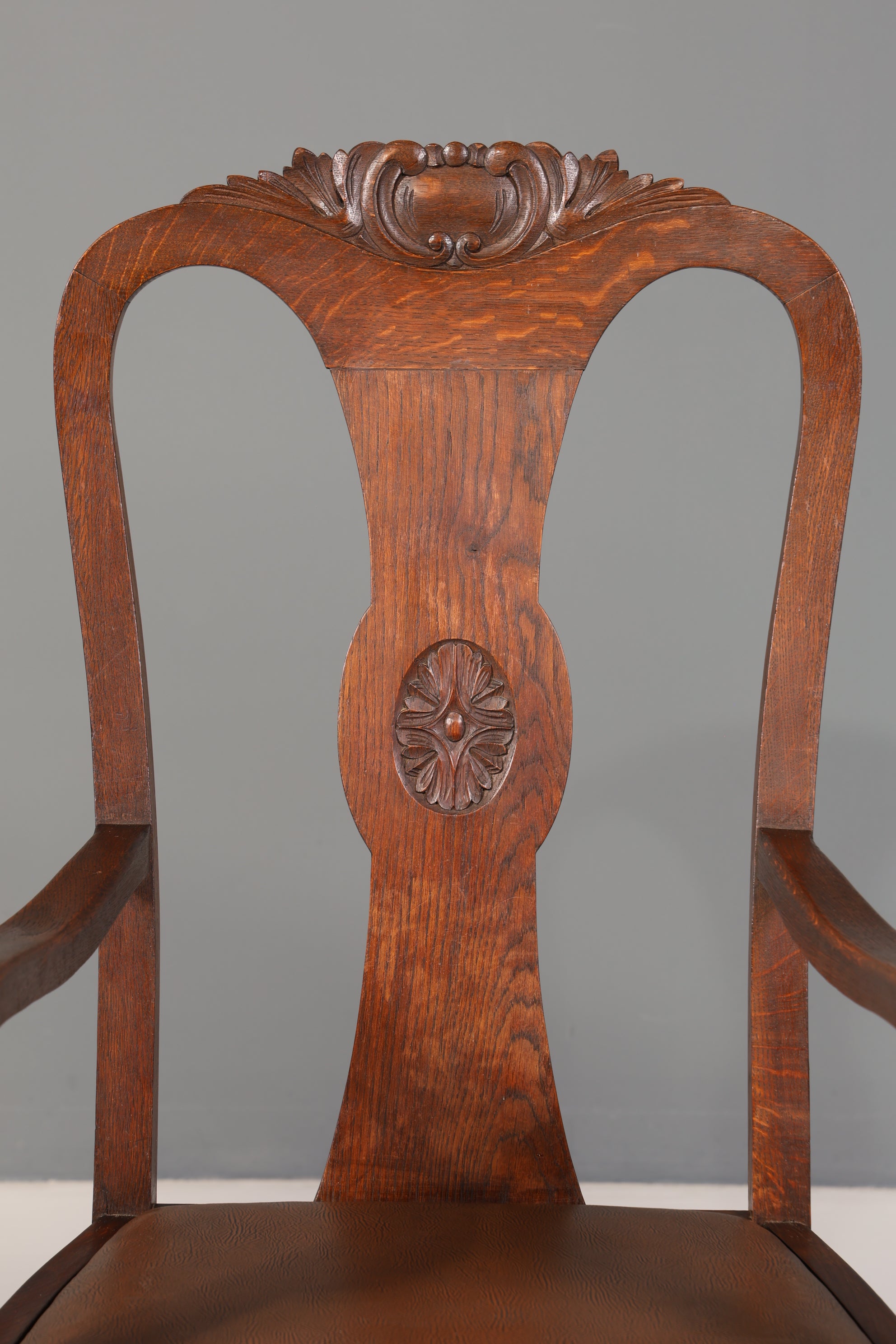 Wunderschöner Jugendstil Armlehnstuhl Sekretär Stuhl Antik Eiche Küchenstuhl um 1900 1 von 2