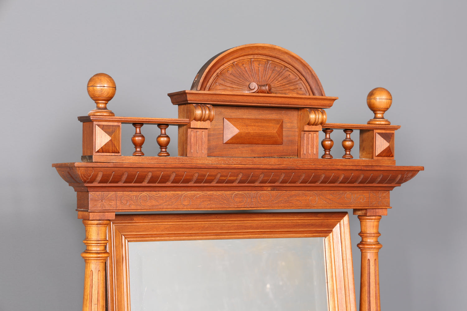 Edle Louis Philippe Kommode mit Spiegelaufsatz Gründerzeit Frisierkommode Holz Schrank Antik Flurschrank um 1880