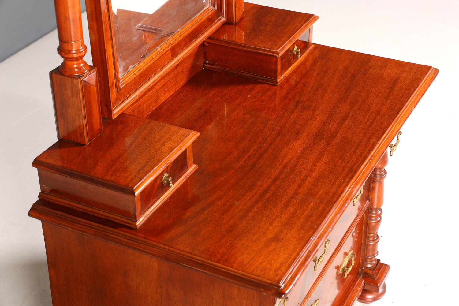 Edle Louis Philippe Kommode mit Spiegelaufsatz Gründerzeit Frisierkommode Holz Schrank Antik Flurschrank um 1880