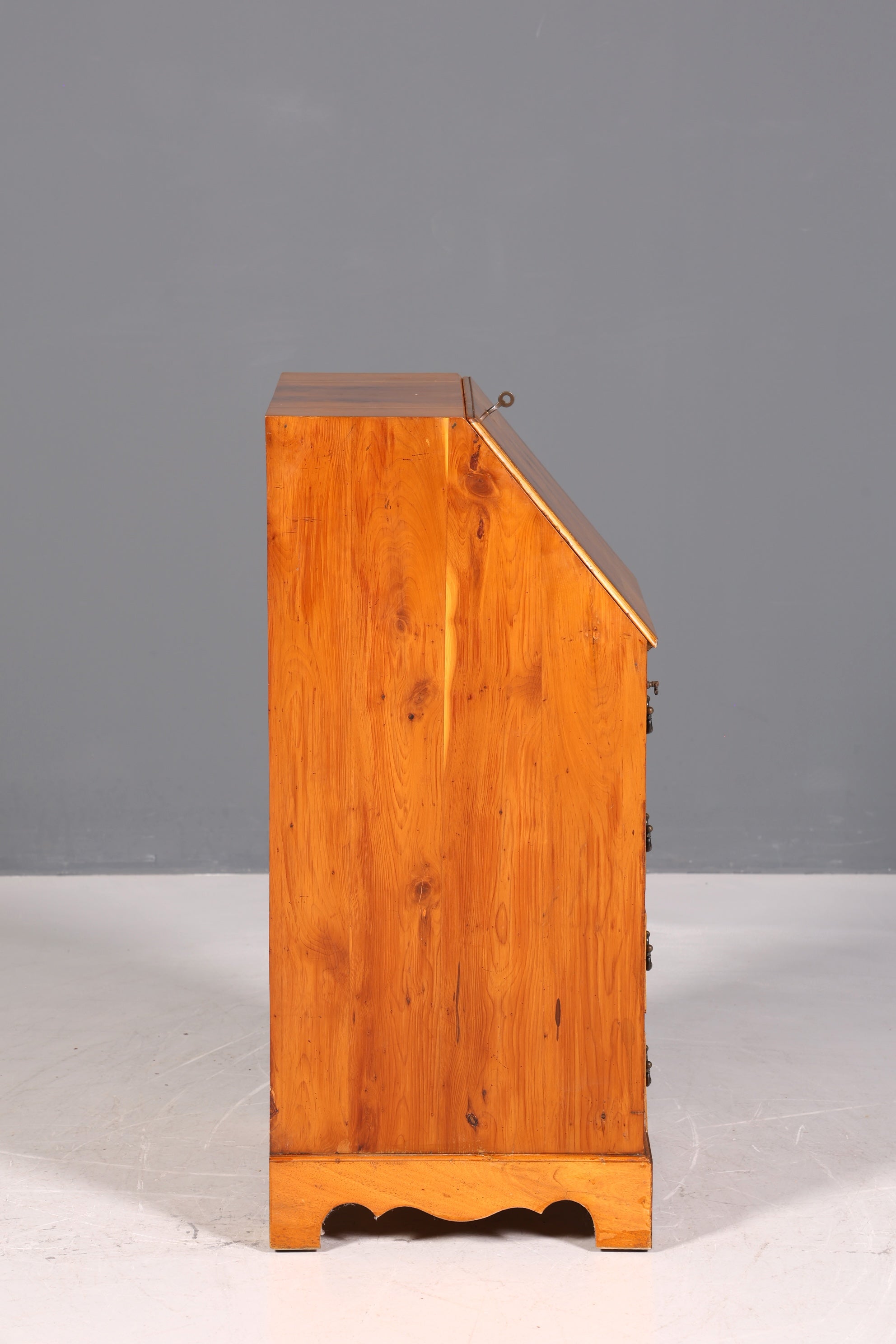 Schlichter Englischer Sekretär Englisch Schreibtisch Desk Bürotisch echt Lederauflage 60s Office Table