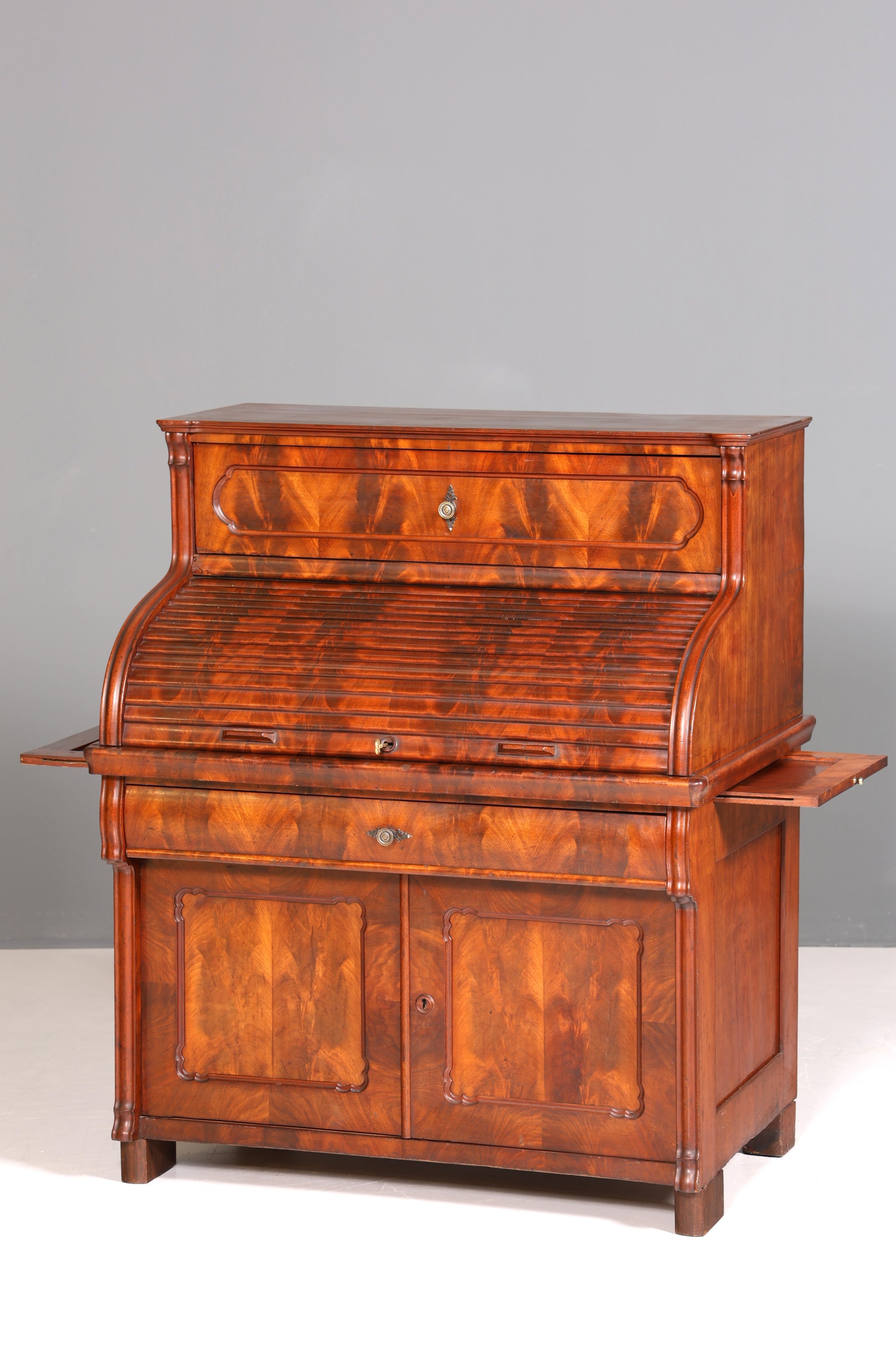 Beeindruckender Louis Philippe Sekretär Antik Rollladen Sekretär Nussbaum Schreibtisch Aufsatzsekretär