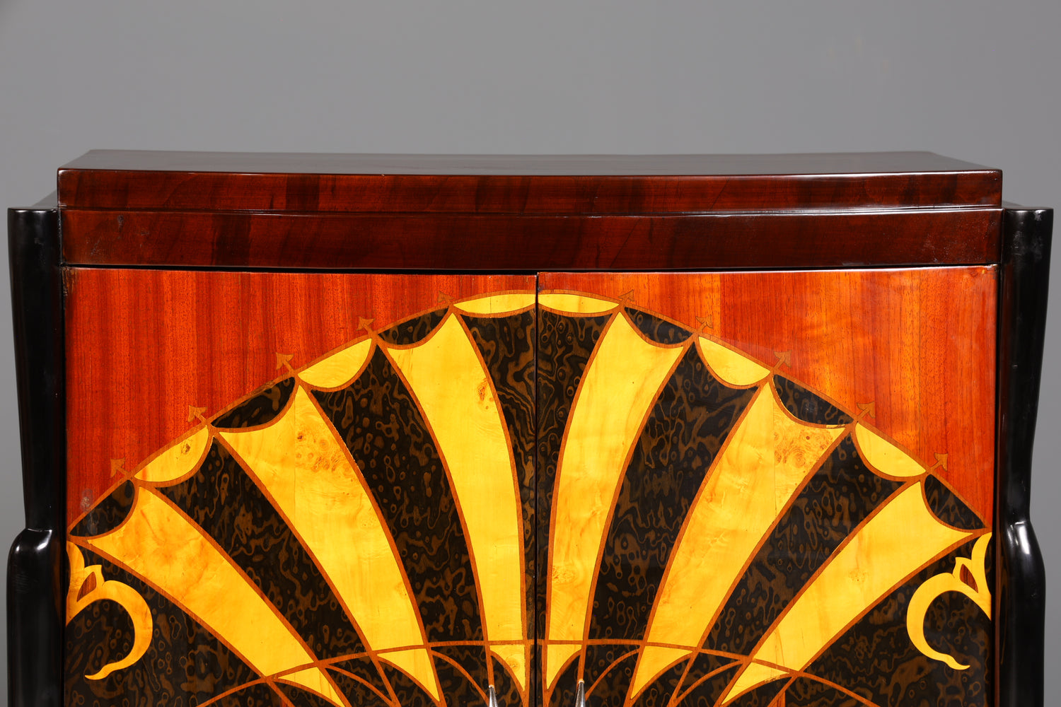 Edles Art Deco Stil Highboard Schrank Kommode Vertiko Sun Cabinet