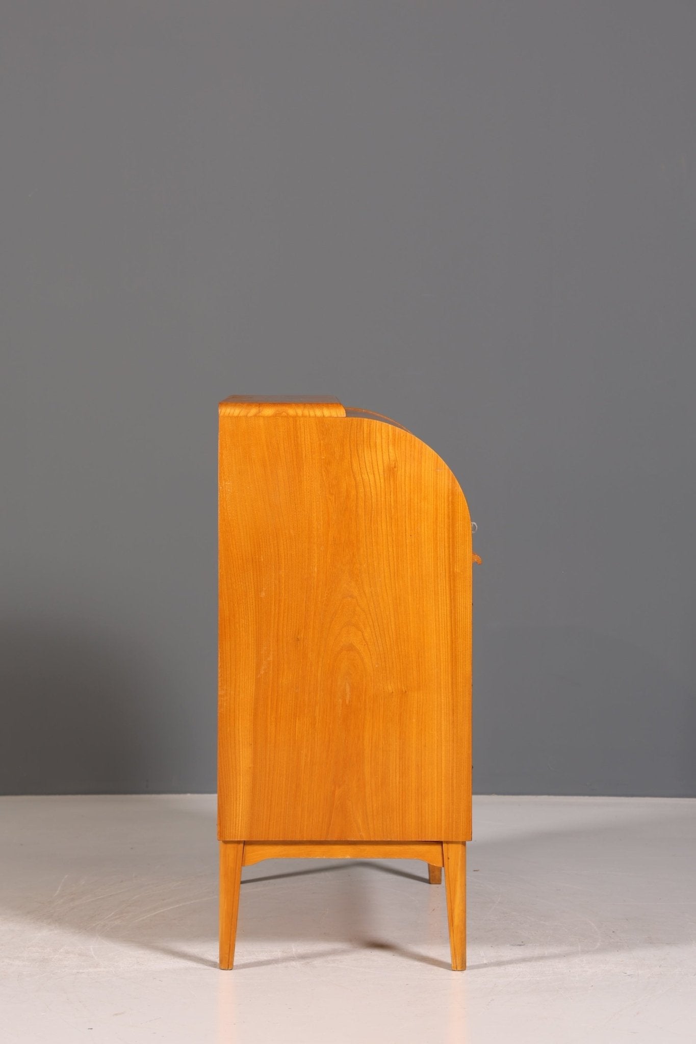 Mid Century Rollladen Sekretär echt Holz Büro Schrank Vintage Schreibkommode