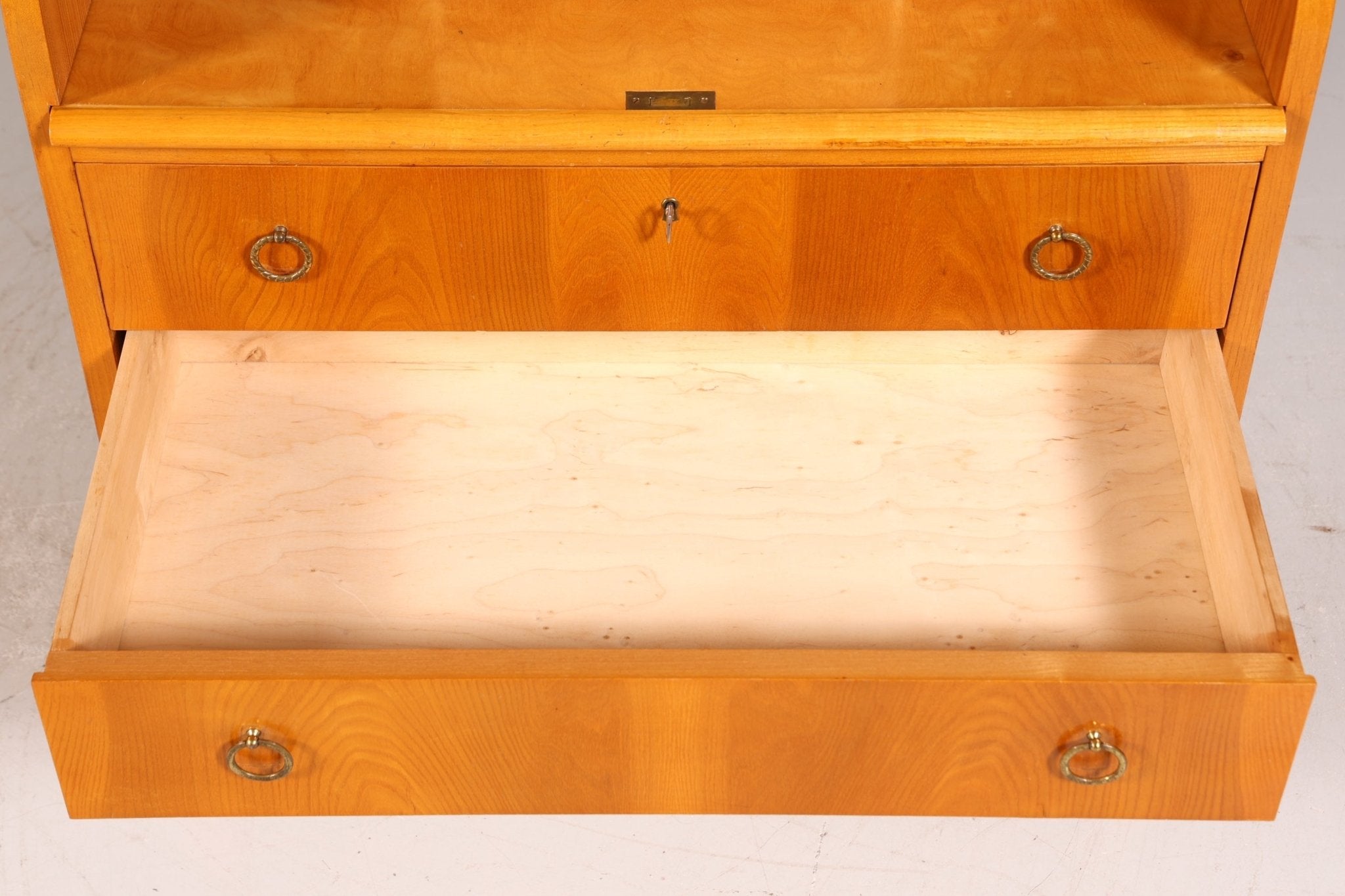 Mid Century Rollladen Sekretär echt Holz Büro Schrank Vintage Schreibkommode