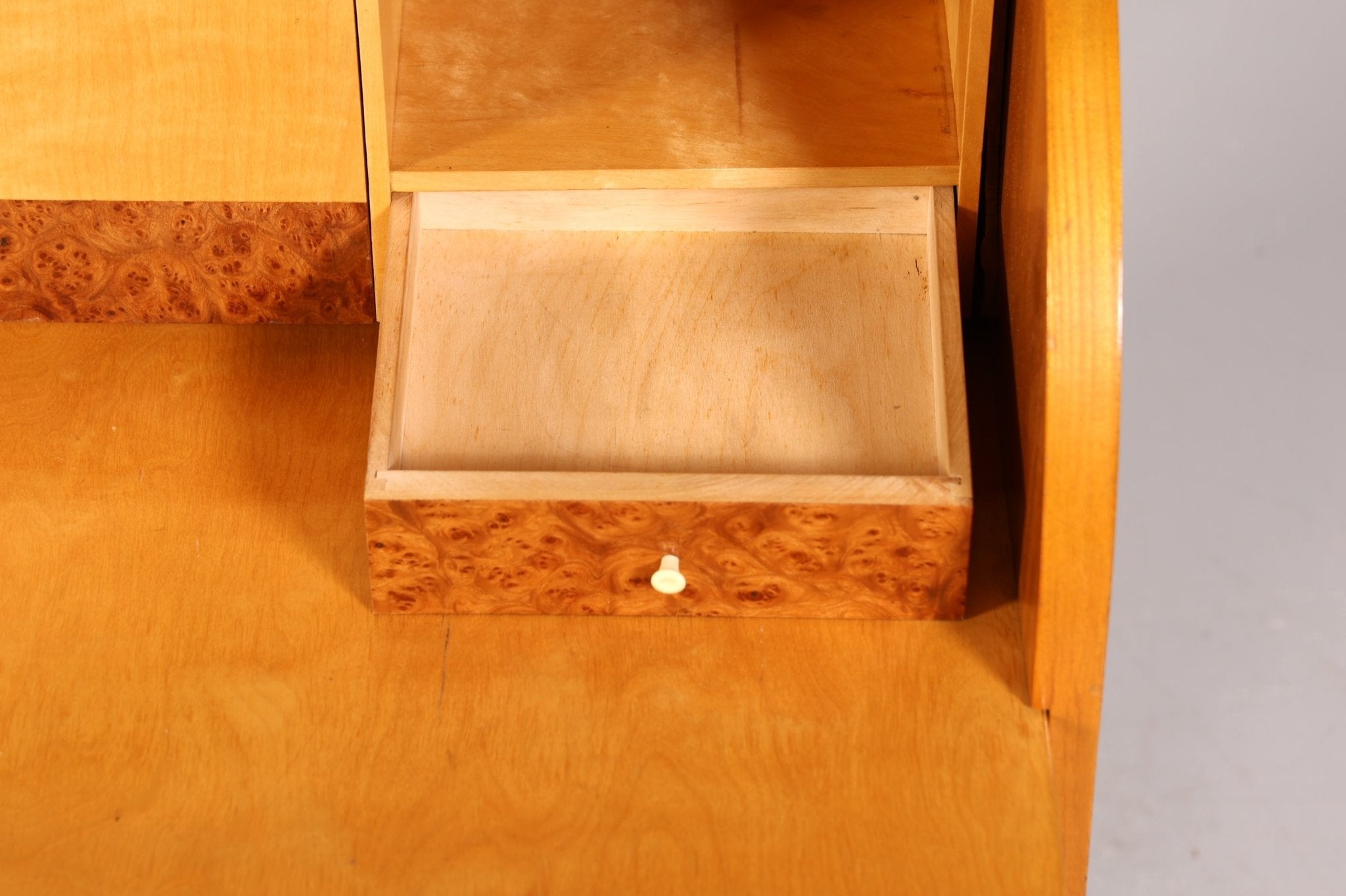 Mid Century Rollladen Sekretär echt Holz Büro Schrank Vintage Schreibkommode