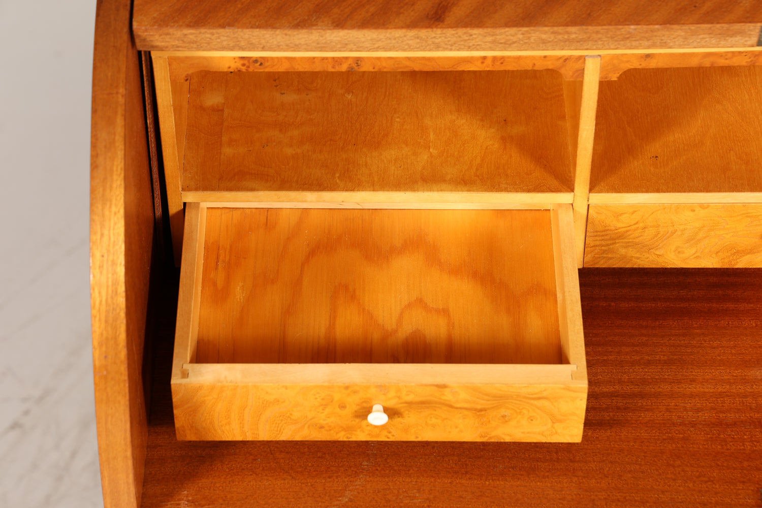 Traumhafter Mid Century Rollladen Sekretär echt Holz Büro Schrank Retro Schreibkommode