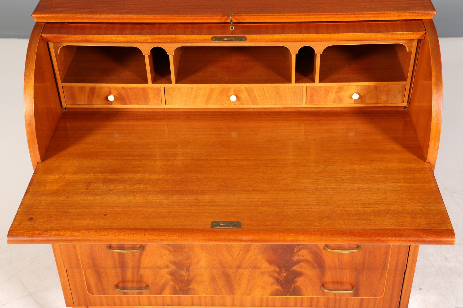 Traumhafter Mid Century Rollladen Sekretär echt Holz Schrank Office Kommode 60er Jahre