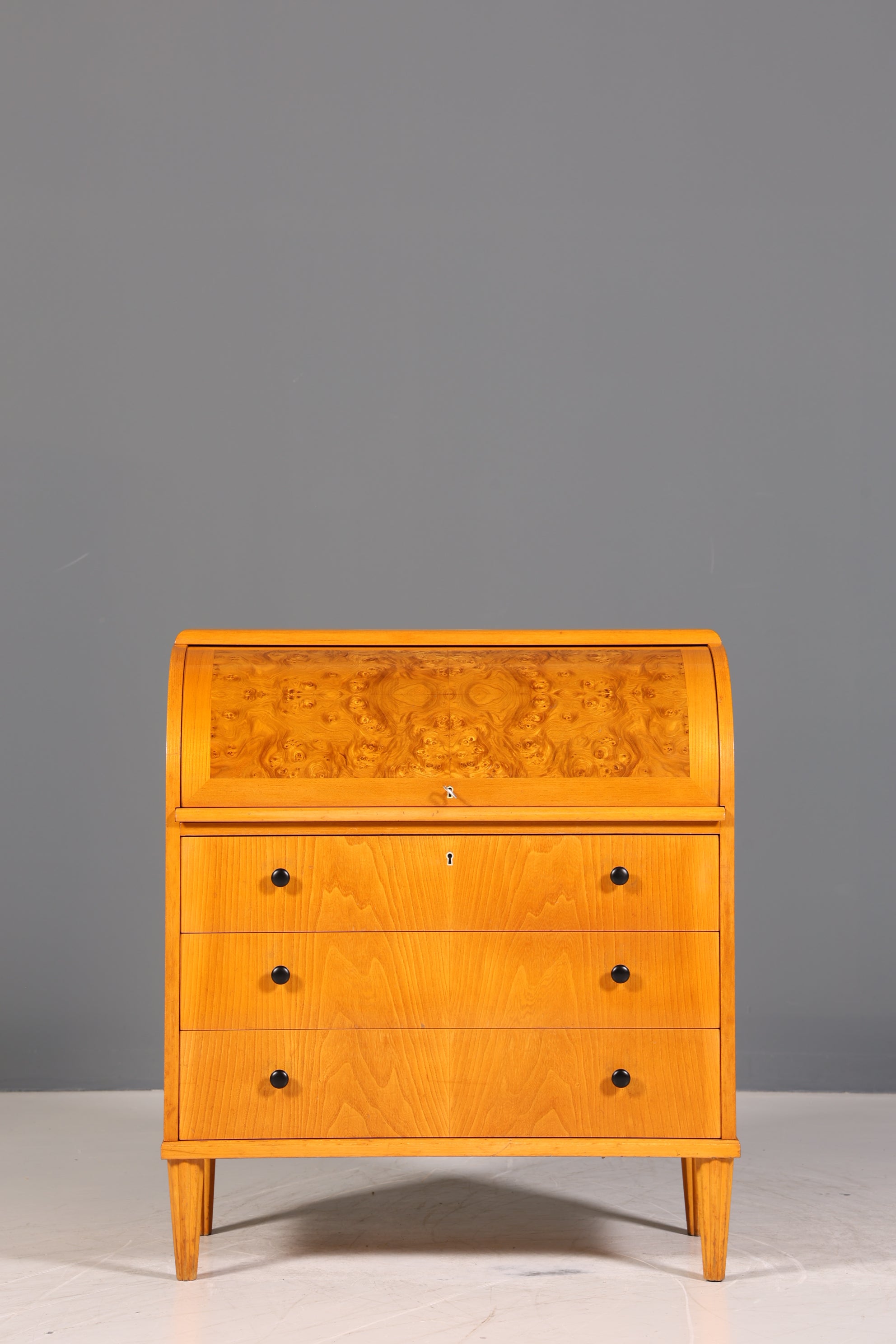 Traumhafter Mid Century Rollladen Sekretär echt Holz Büro Schrank Vintage Schreibkommode