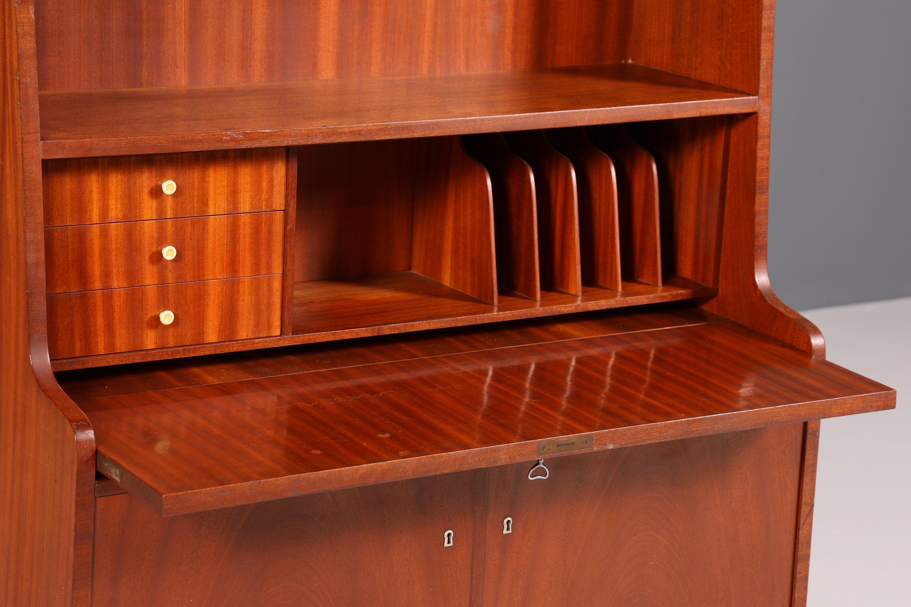 Traumhafter Mid Century Schrank Retro Sekretär Bücherregal Vintage Highboard Holz Regal 60er Jahre