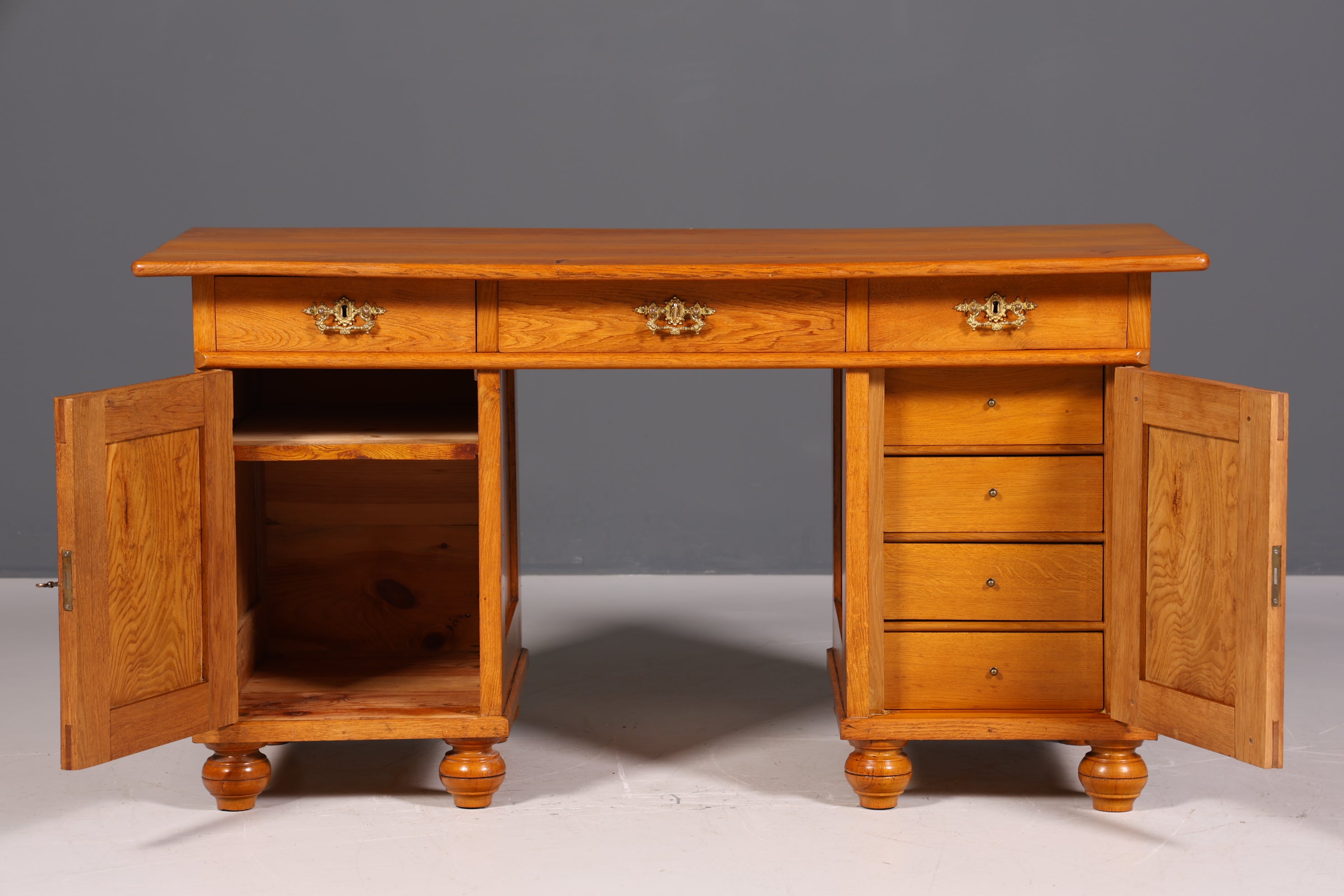 Traumhafter Jugendstil Schreibtisch Gründerzeit Bürotisch echt Holz Desk Office Table
