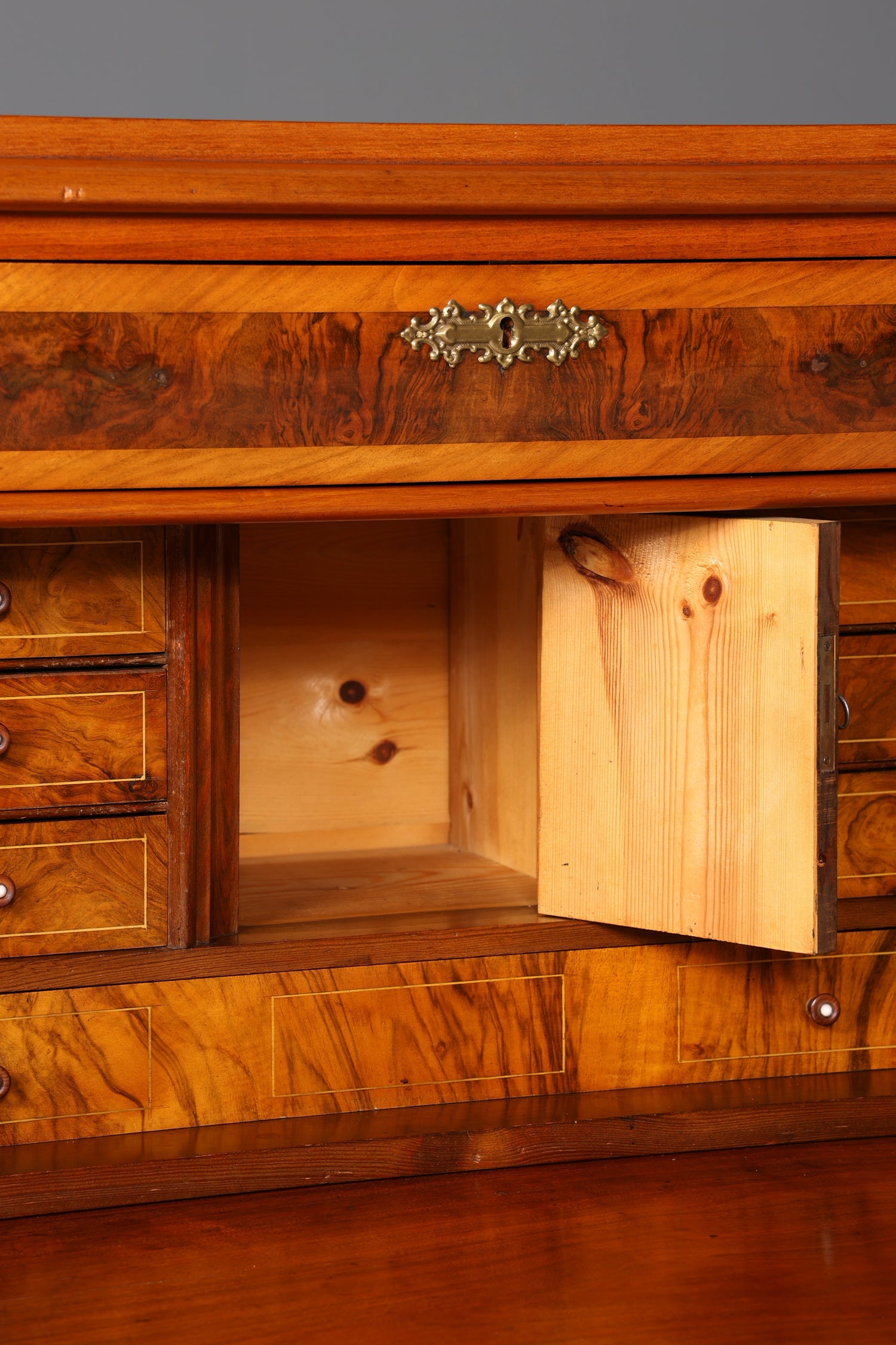 Stilvoller Gründerzeit Sekretär Vertiko Highboard Jugendstil Kommode Schrank um 1880