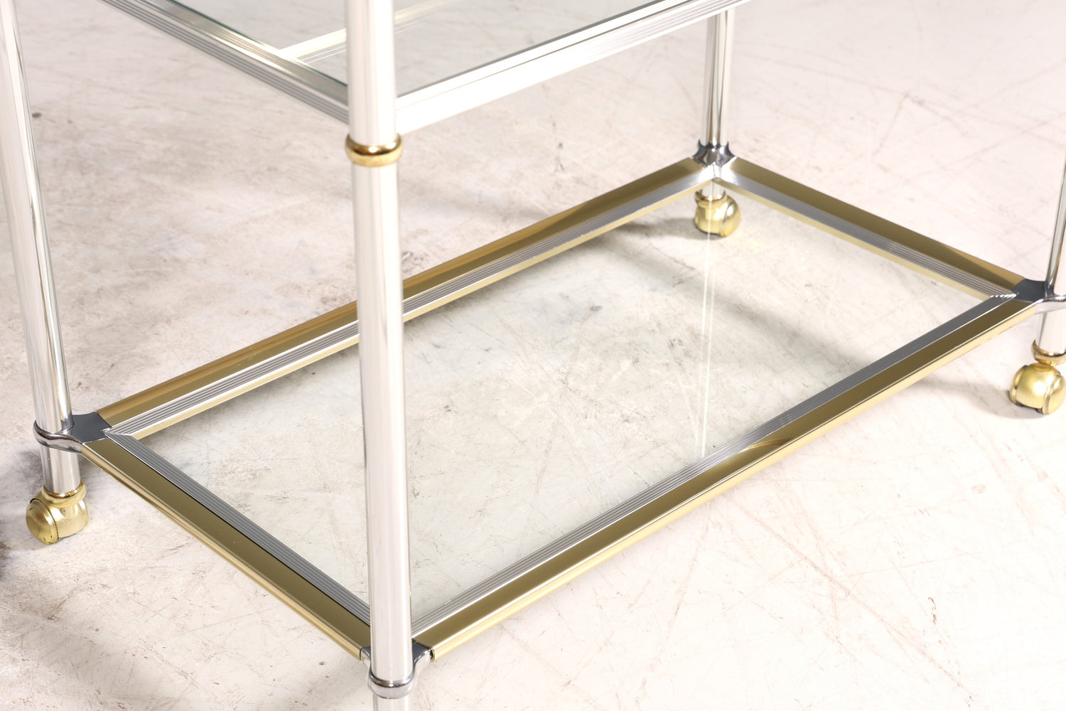 Wunderschöner Servierwagen Glas Vintage Barwagen Chrome Teewagen