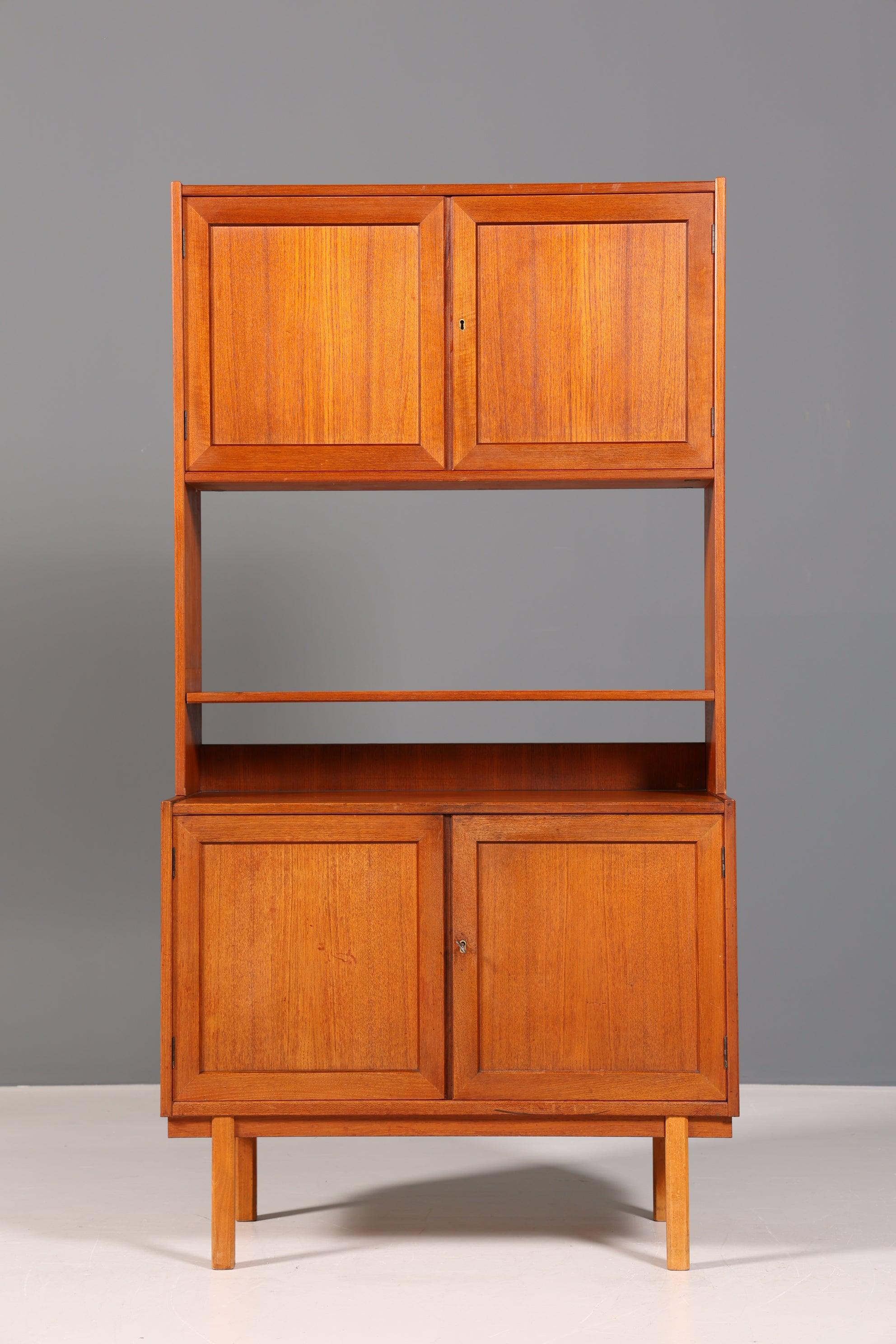Wunderschönes Mid Century Regal Vintage Teak Holz Schrank "Made in Sweden" Bücherregal Kommode