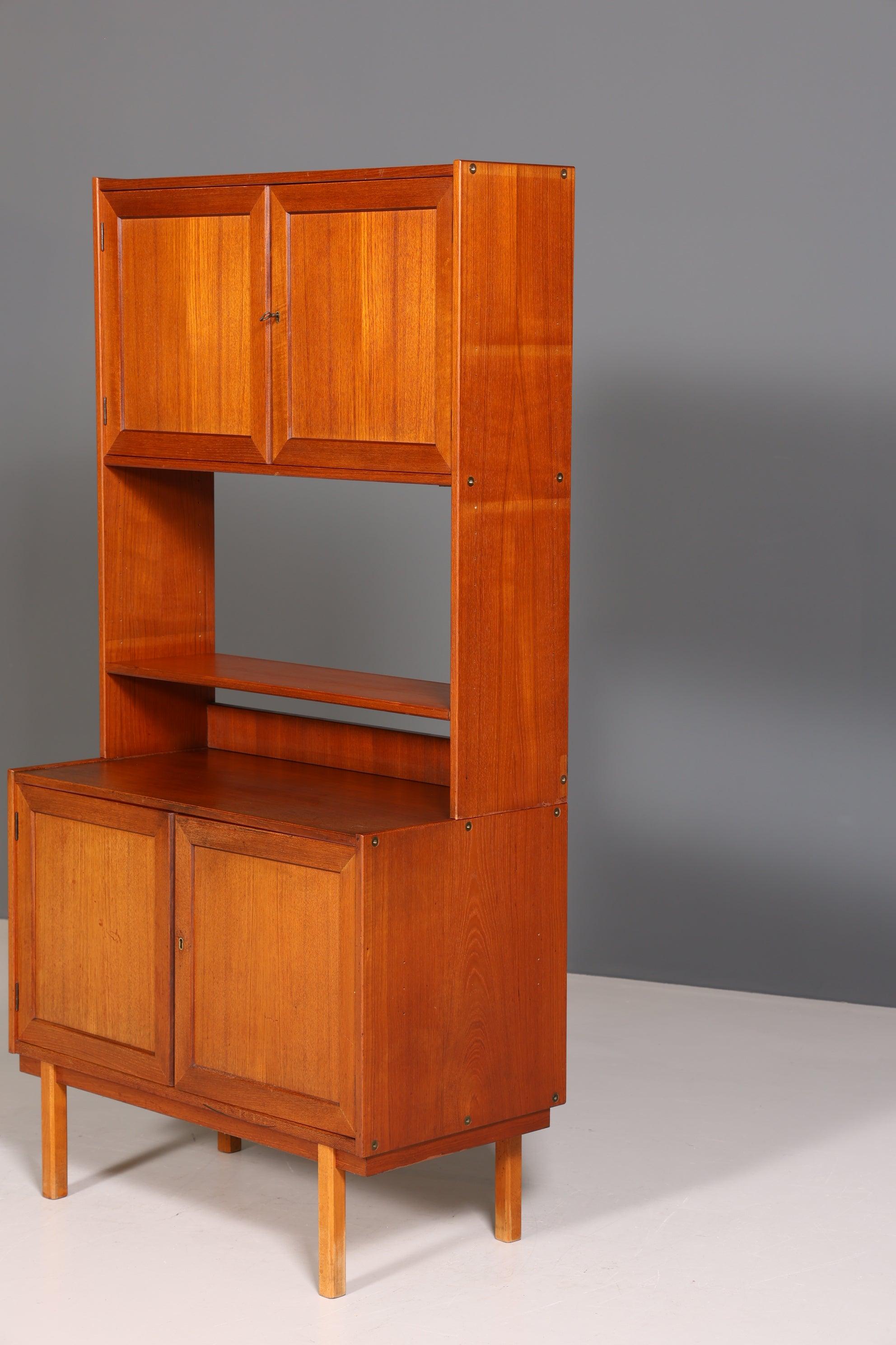 Wunderschönes Mid Century Regal Vintage Teak Holz Schrank "Made in Sweden" Bücherregal Kommode