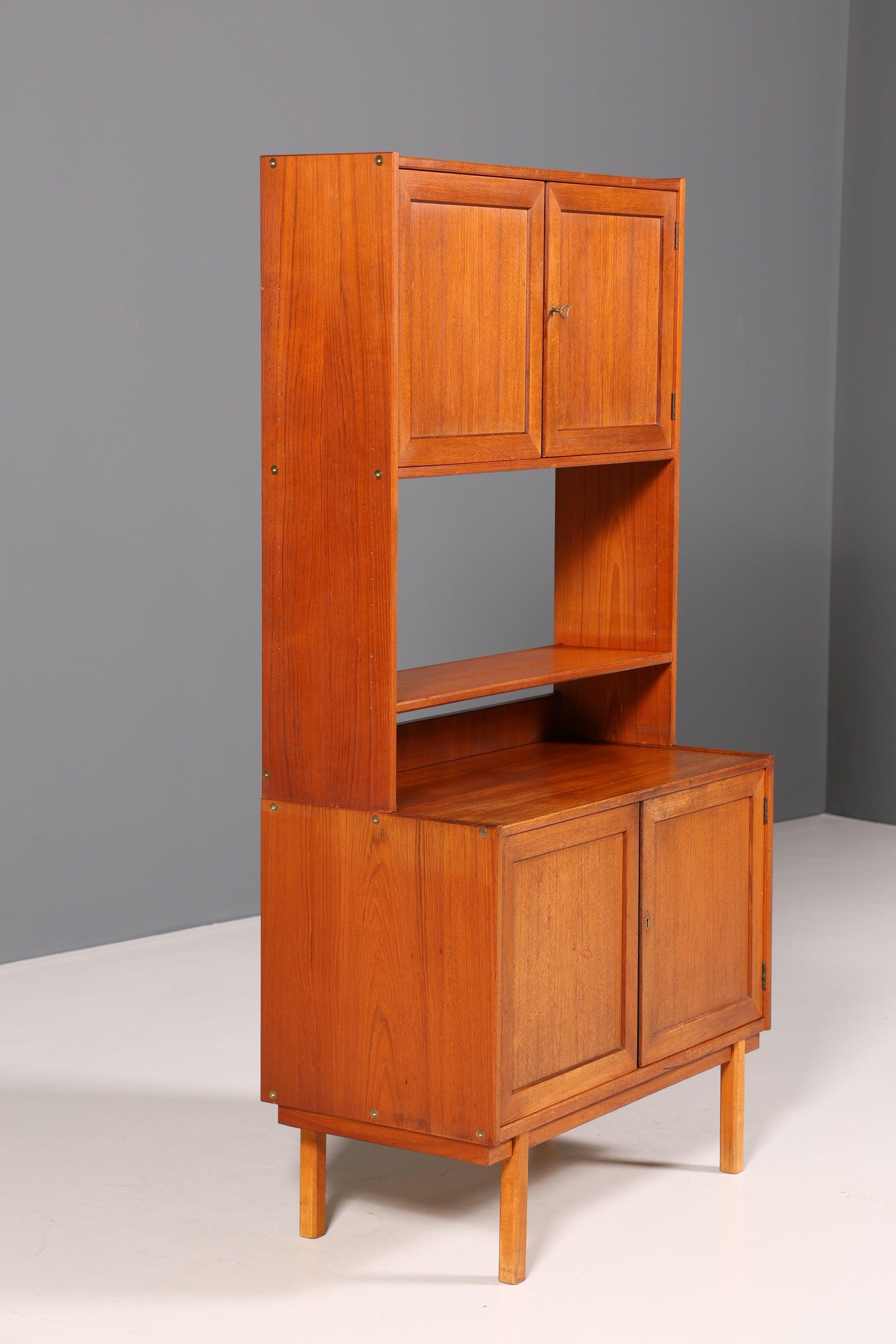 Wunderschönes Mid Century Regal Vintage Teak Holz Schrank "Made in Sweden" Bücherregal Kommode