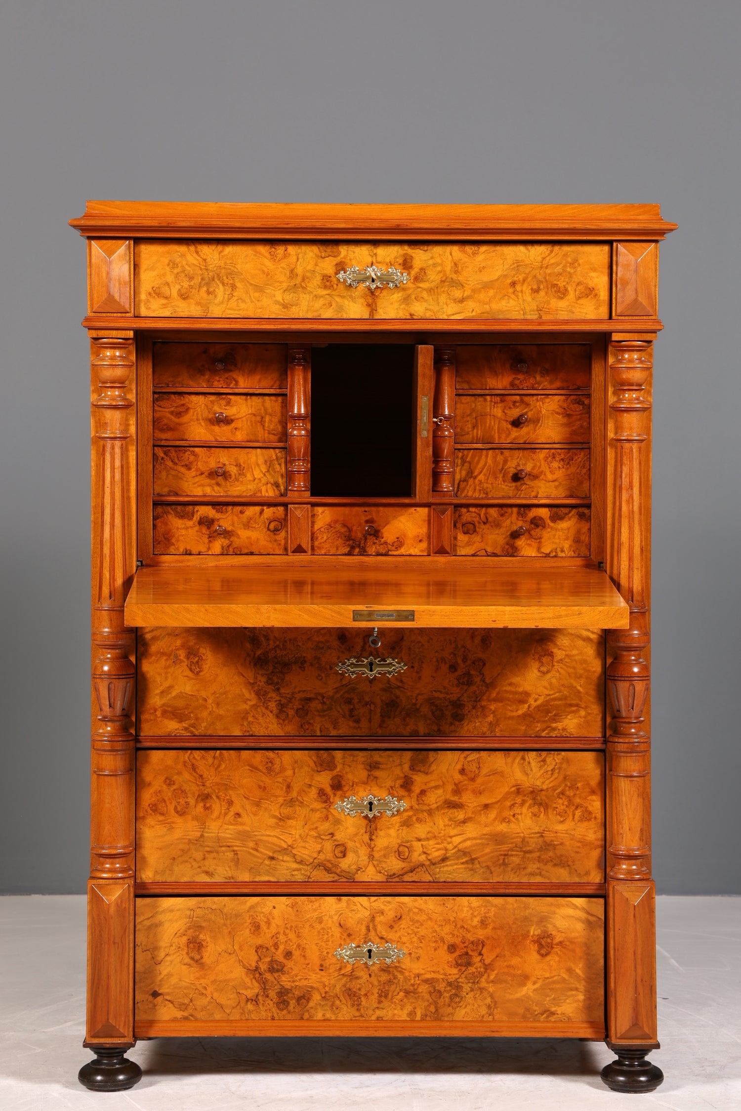 Wunderschöner Gründerzeit Sekretär Vertiko Highboard Louis Philippe Kommode um 1880