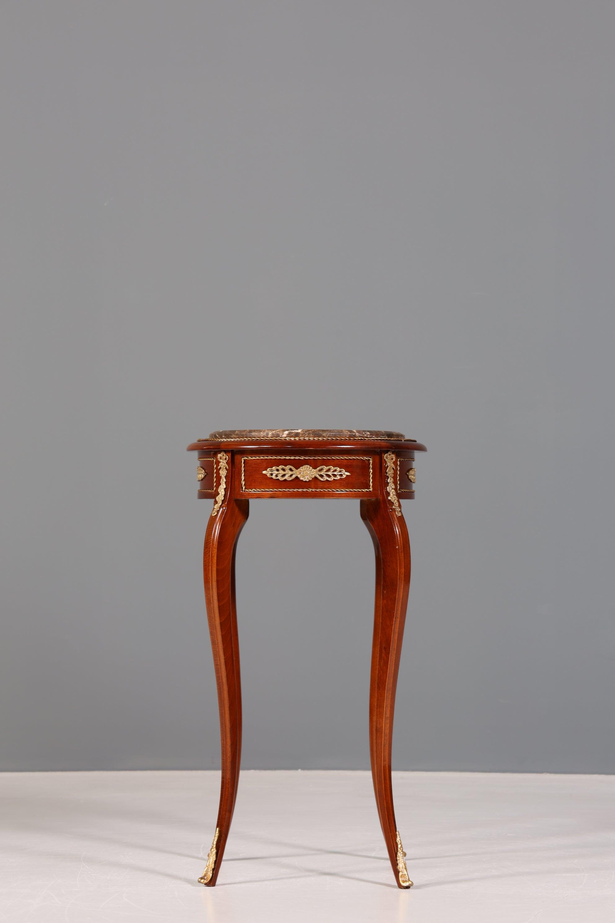 Traumhafter Barock Stil Beistelltisch mit Marmor Ablagetisch Blumentisch