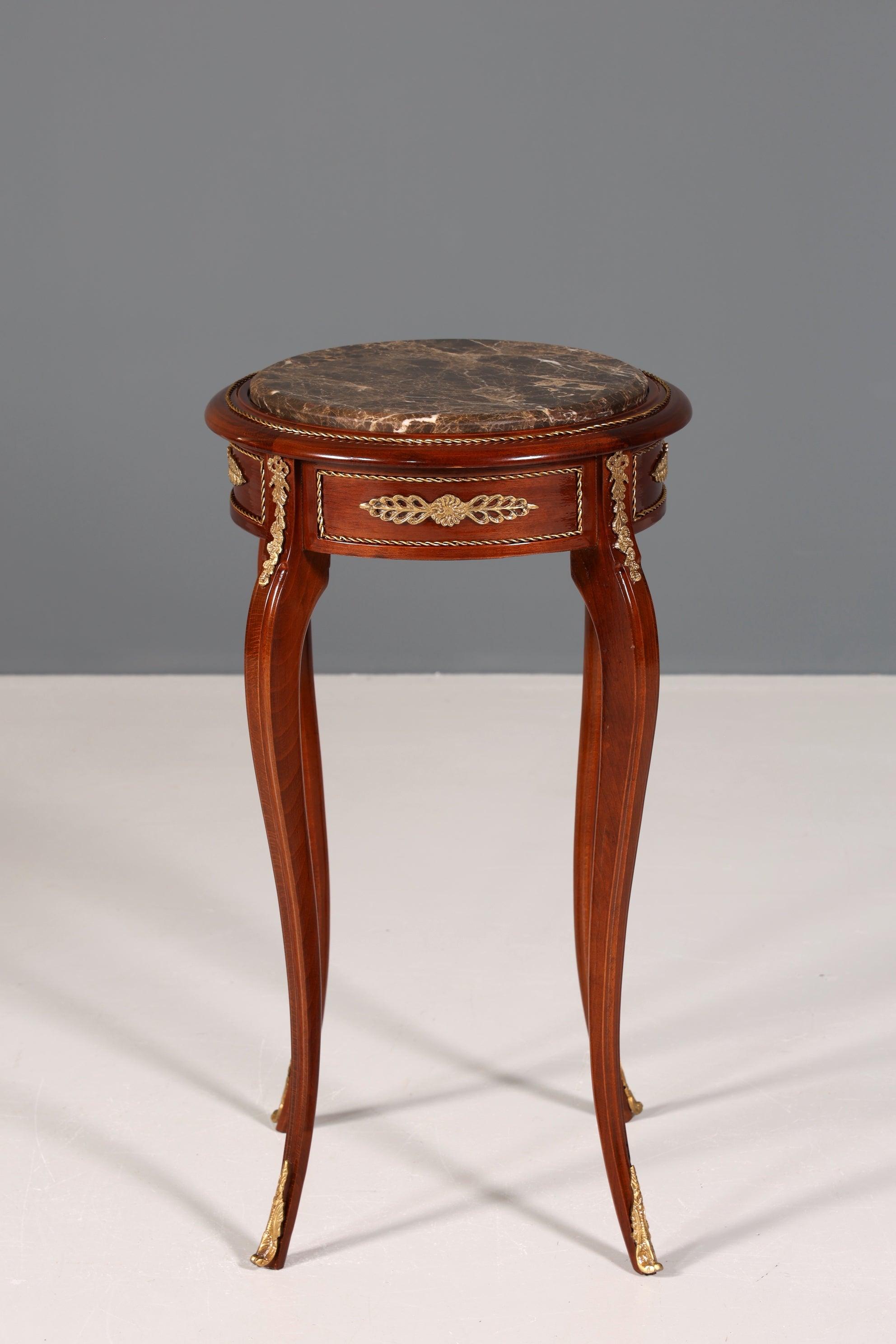 Traumhafter Barock Stil Beistelltisch mit Marmor Ablagetisch Blumentisch