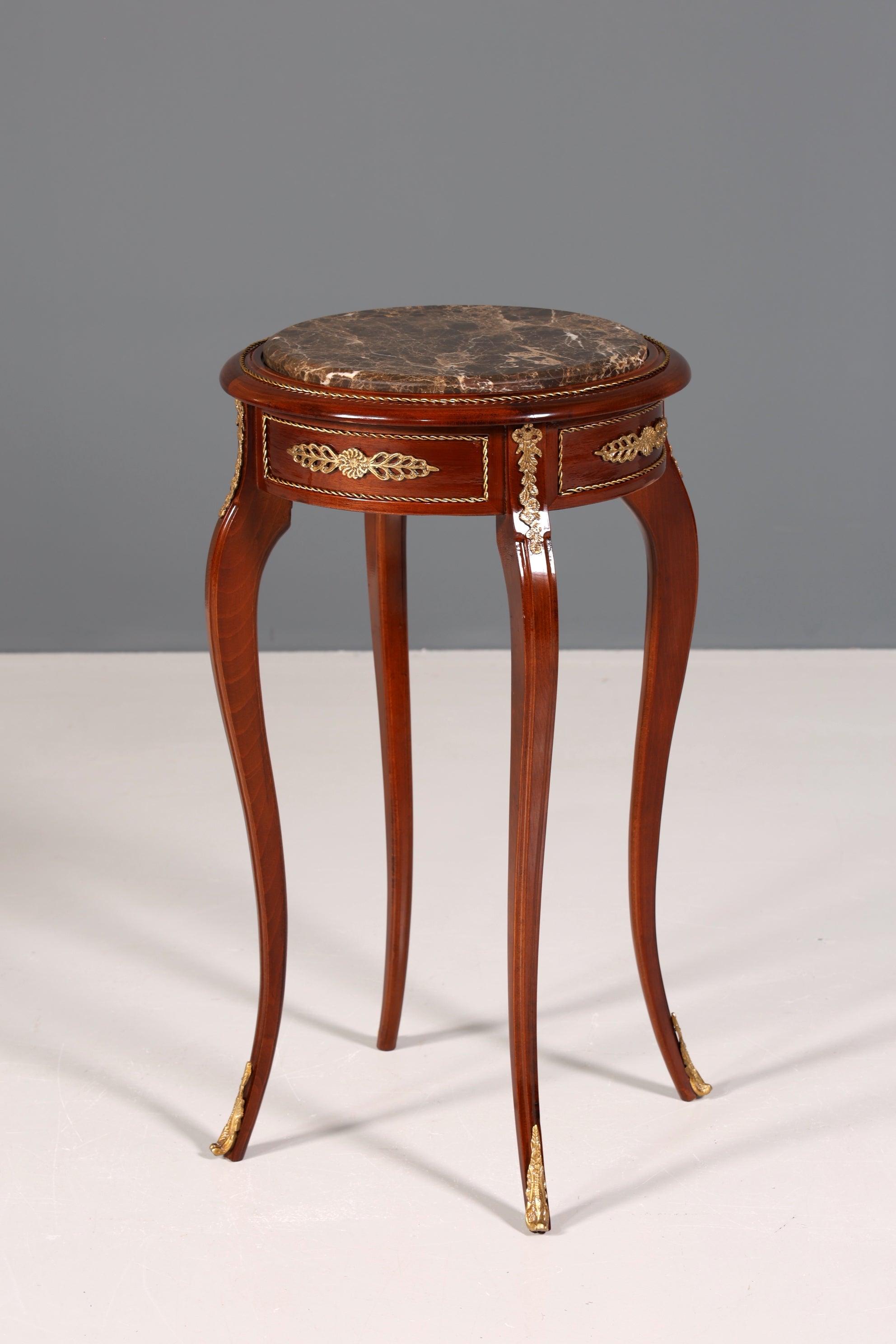 Traumhafter Barock Stil Beistelltisch mit Marmor Ablagetisch Blumentisch