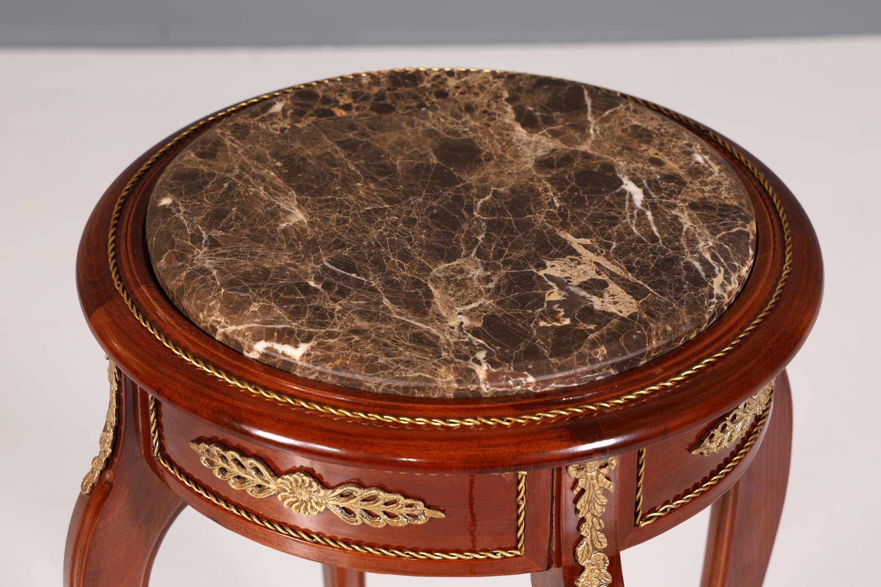 Traumhafter Barock Stil Beistelltisch mit Marmor Ablagetisch Blumentisch