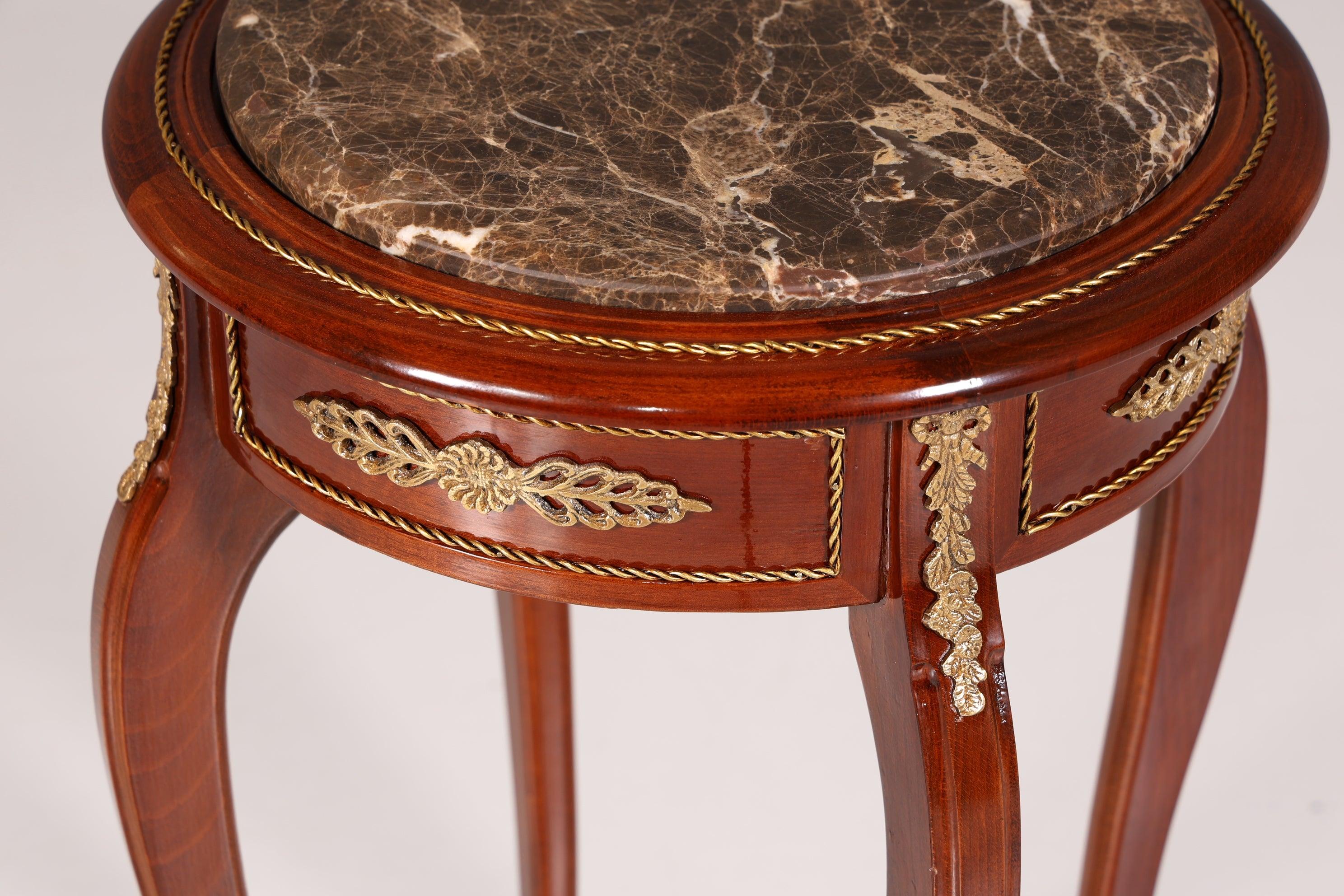 Traumhafter Barock Stil Beistelltisch mit Marmor Ablagetisch Blumentisch
