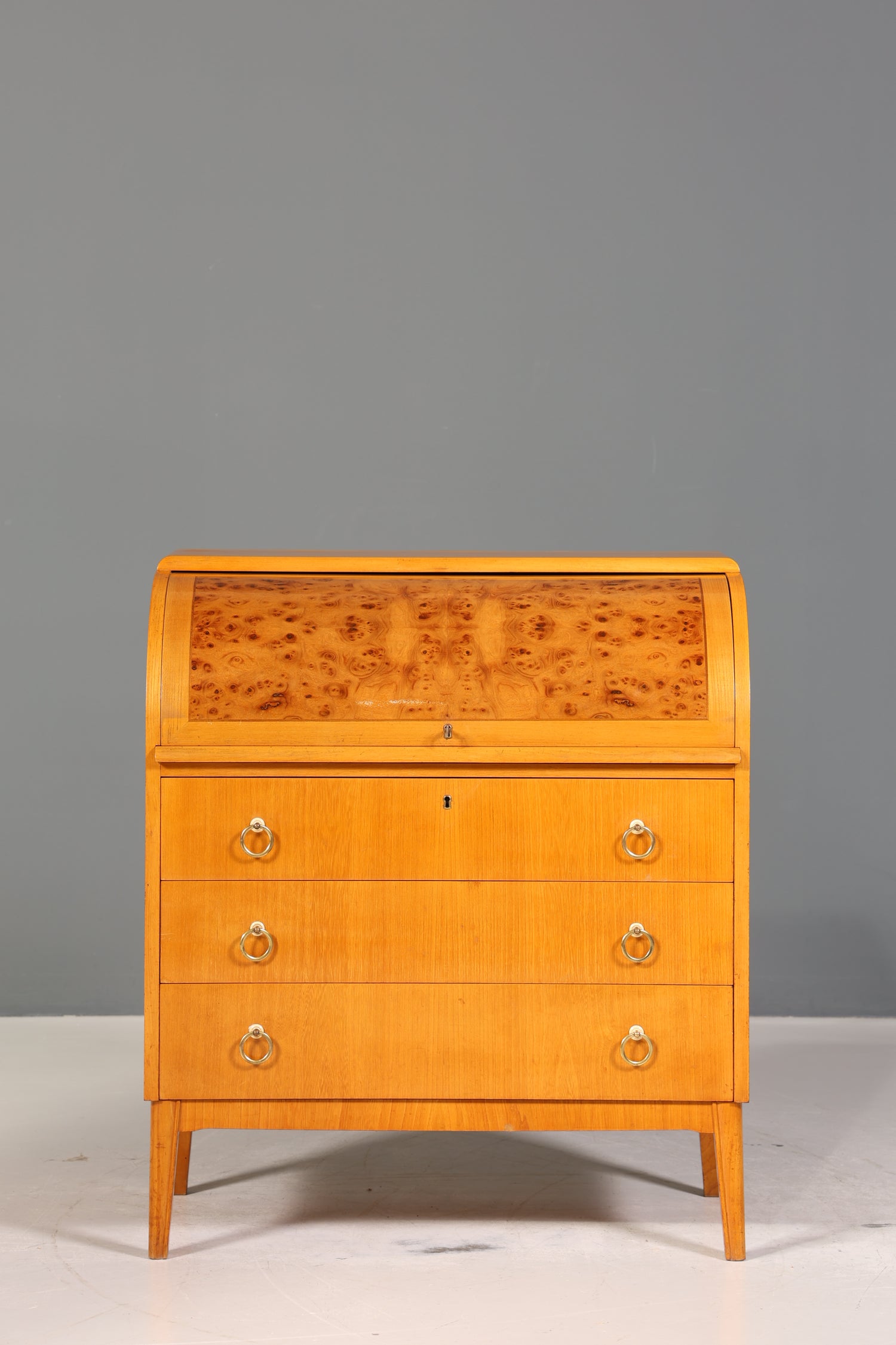 Wunderschöner Mid Century Rollladen Sekretär echt Holz Büro Schrank Retro Schreibkommode