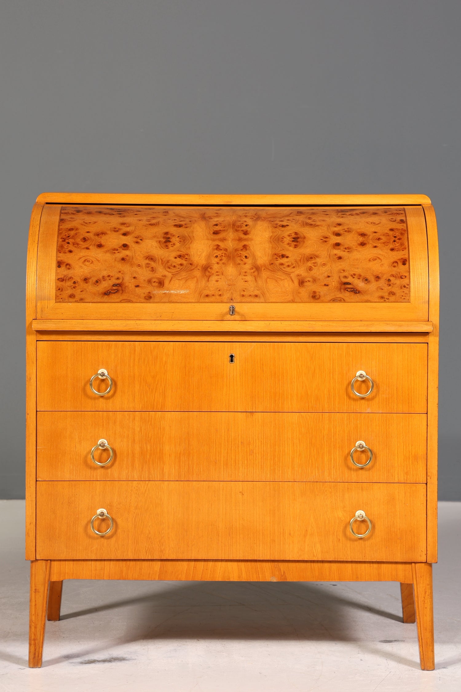 Wunderschöner Mid Century Rollladen Sekretär echt Holz Büro Schrank Retro Schreibkommode