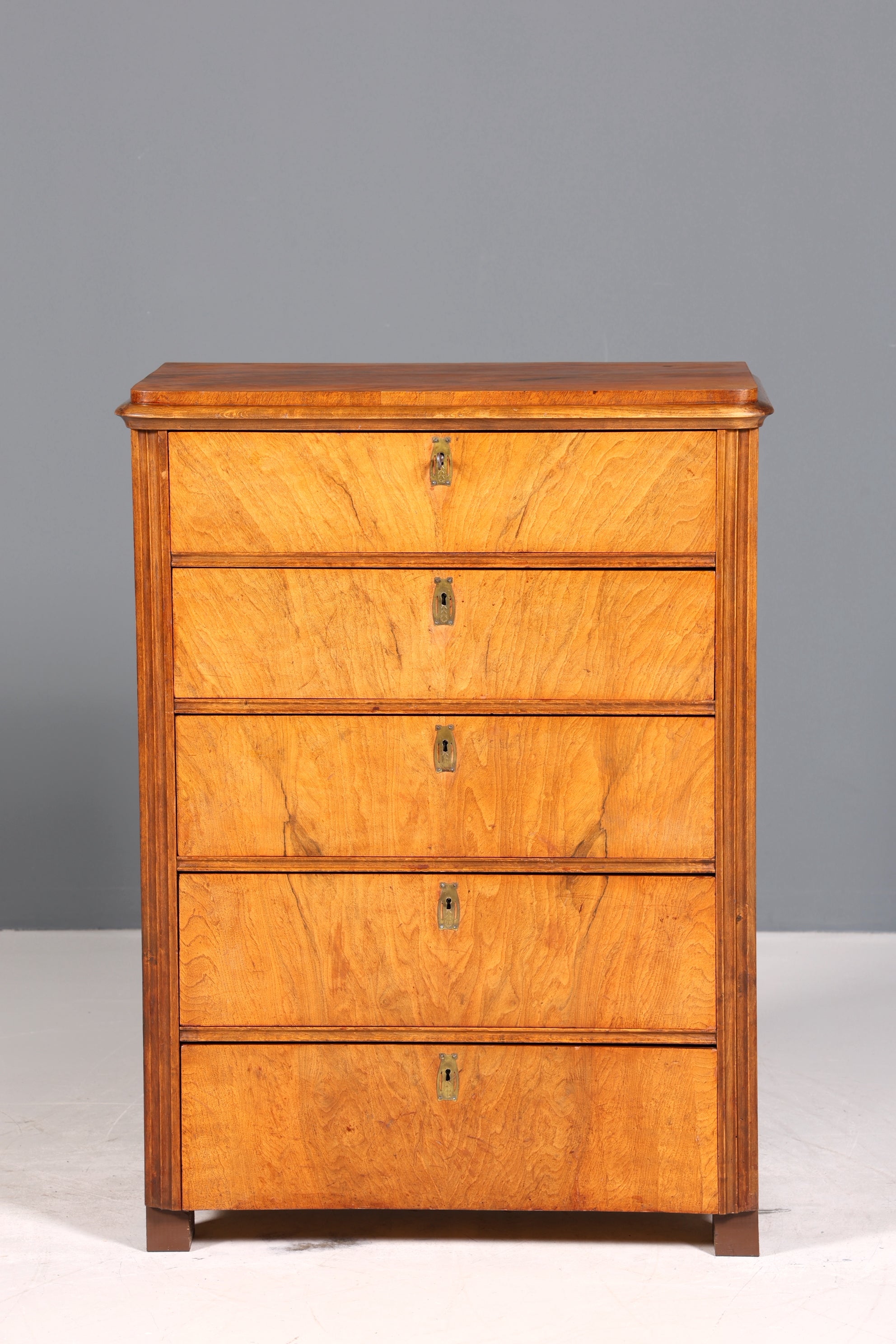 Stilvolle Biedermeier Kommode Louis Philippe Antik Vertiko Schubladen Kommode Wäschekommode