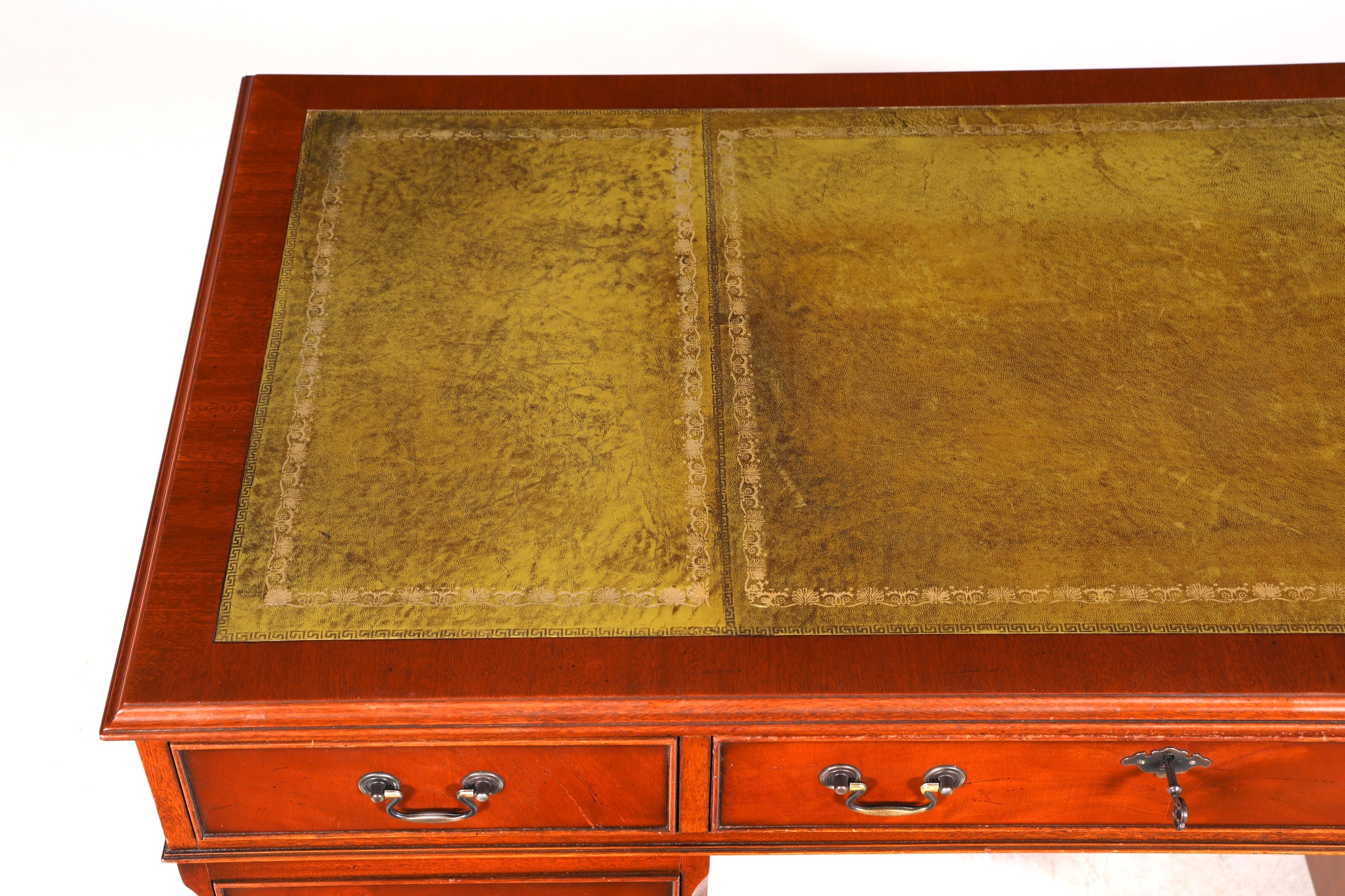 Wunderschöner Englischer Schreibtisch echt Lederauflage Bürotisch Antik Stil Office Desk