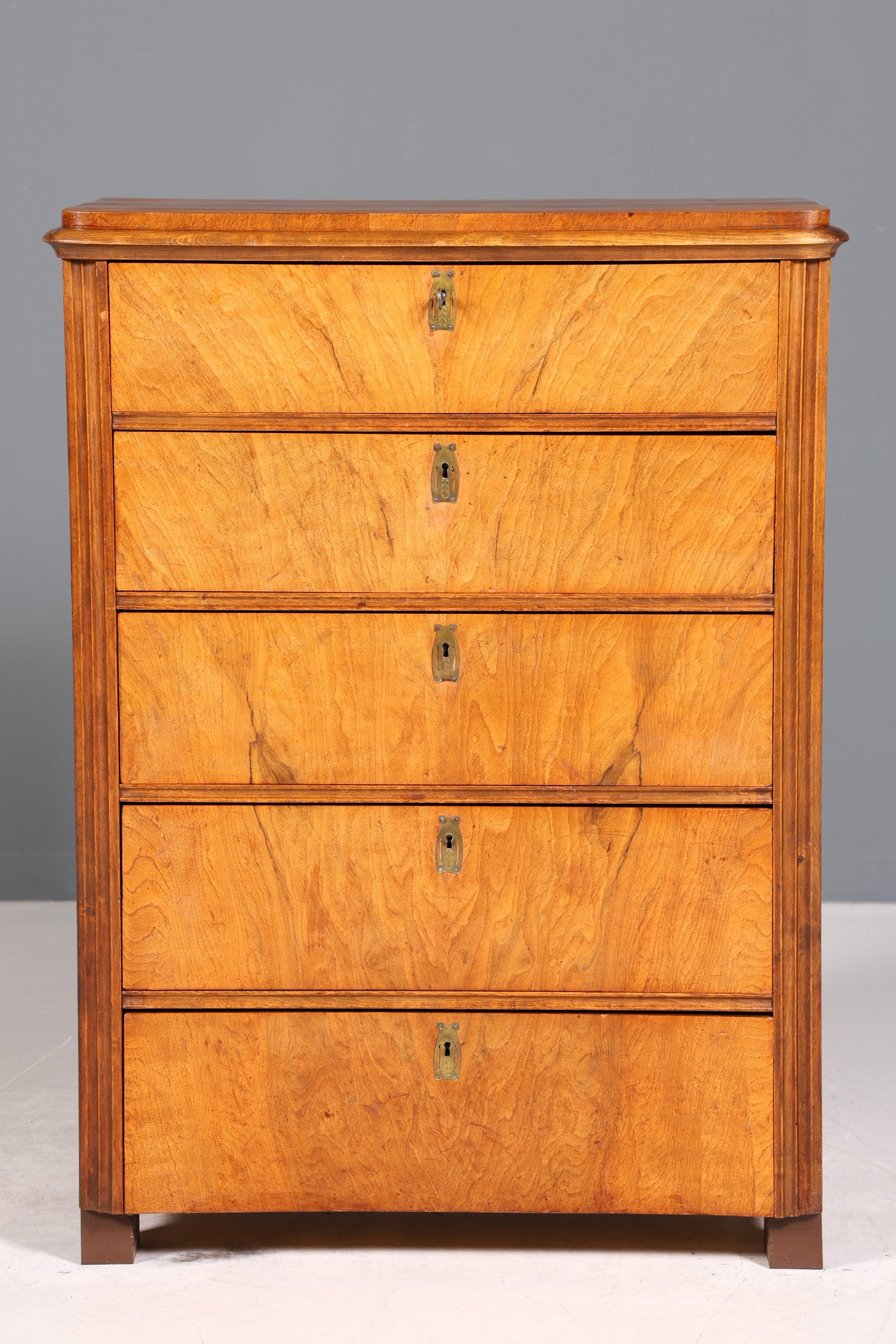 Stilvolle Biedermeier Kommode Louis Philippe Antik Vertiko Schubladen Kommode Wäschekommode