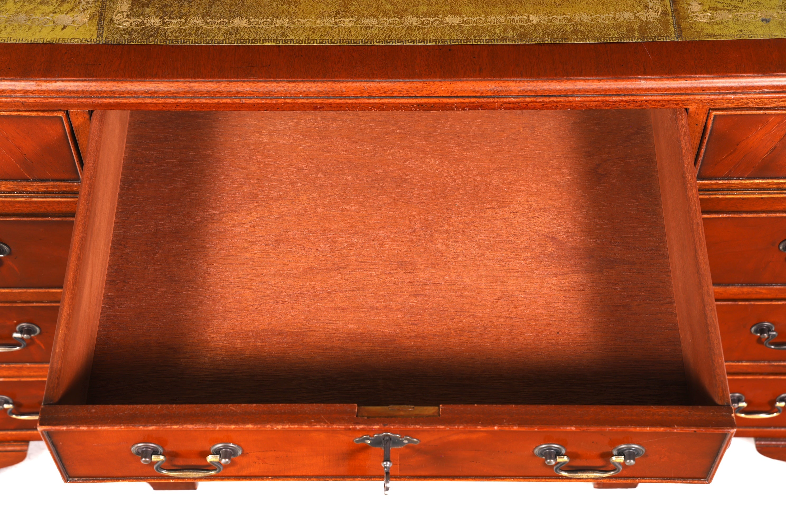 Wunderschöner Englischer Schreibtisch echt Lederauflage Bürotisch Antik Stil Office Desk